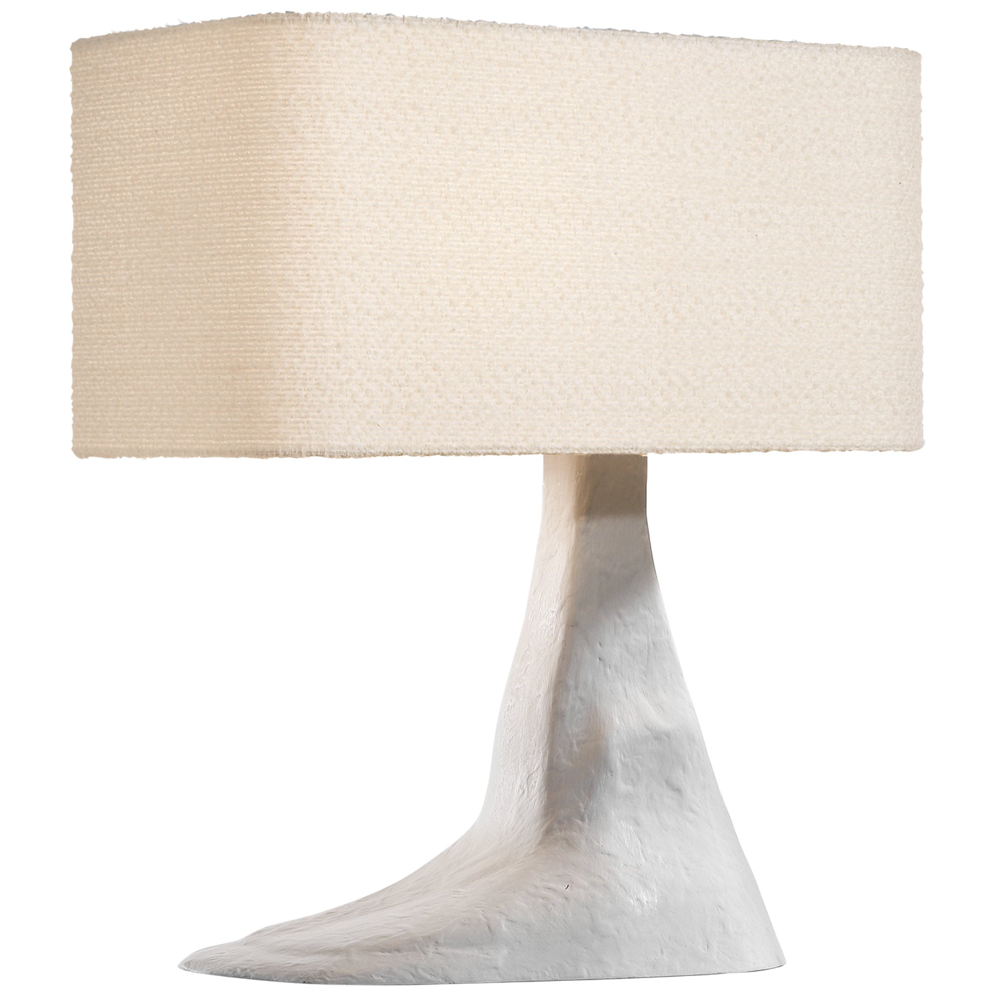 Anne-Marie Barton Terra-Forma 23" Right Table Lamp in Plaster White with Boucle Shade W11" x H22.75"
