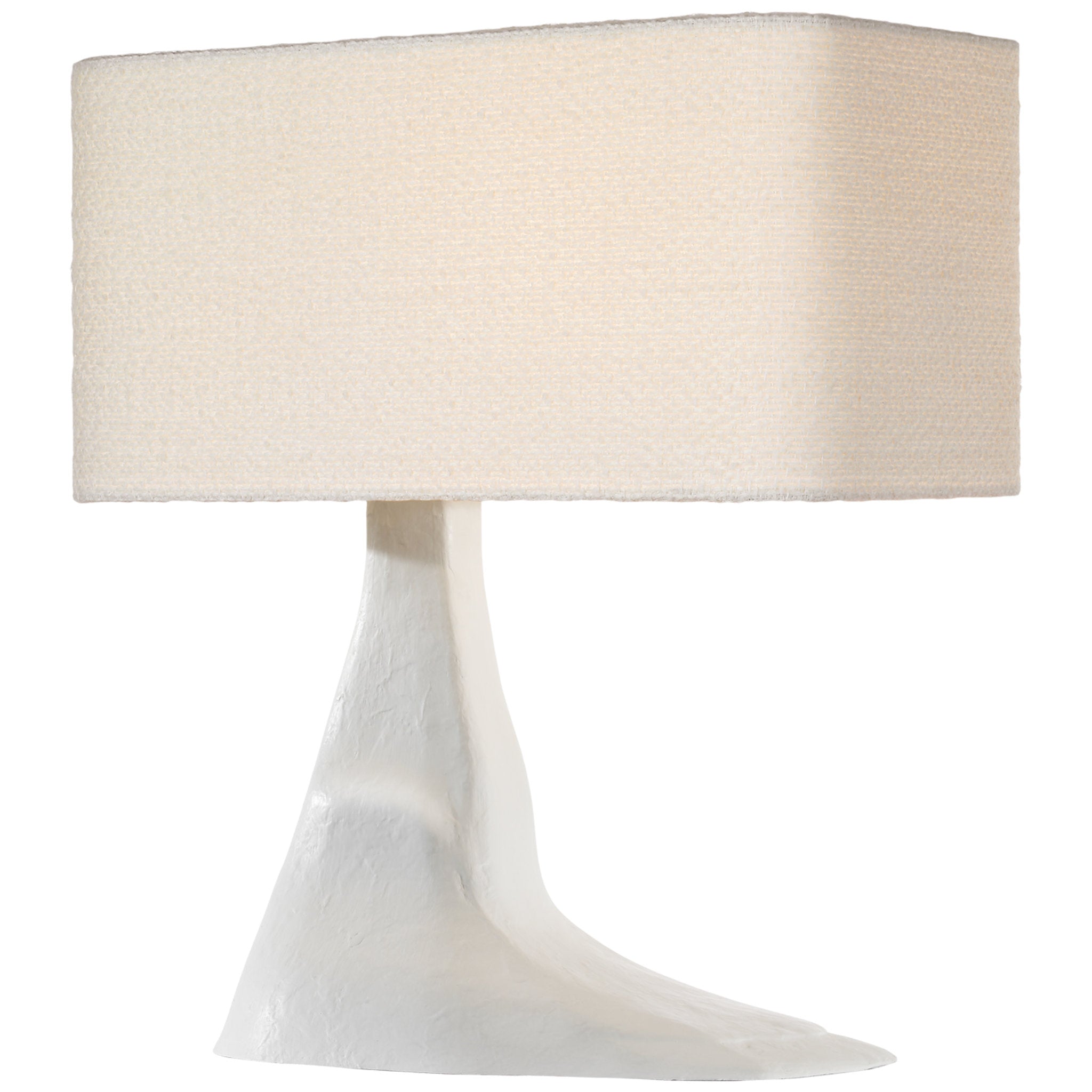 Anne-Marie Barton Terra-Forma 23" Left Table Lamp in Plaster White with Boucle Shade W11" x H22.75"