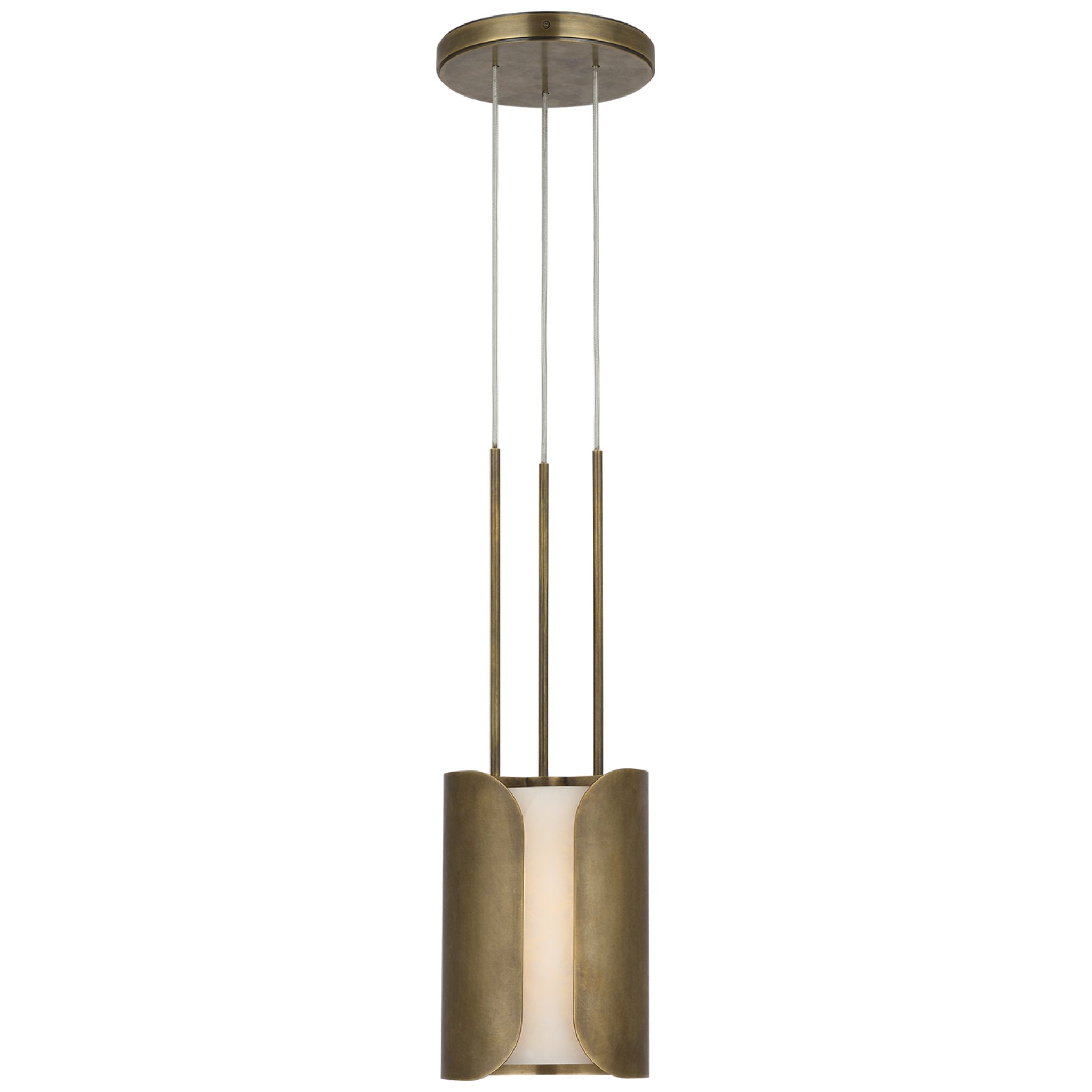 Anne-Marie Barton Armise 8" Pendant in Mottled Brass with Alabaster Ceiling Light W7.5"