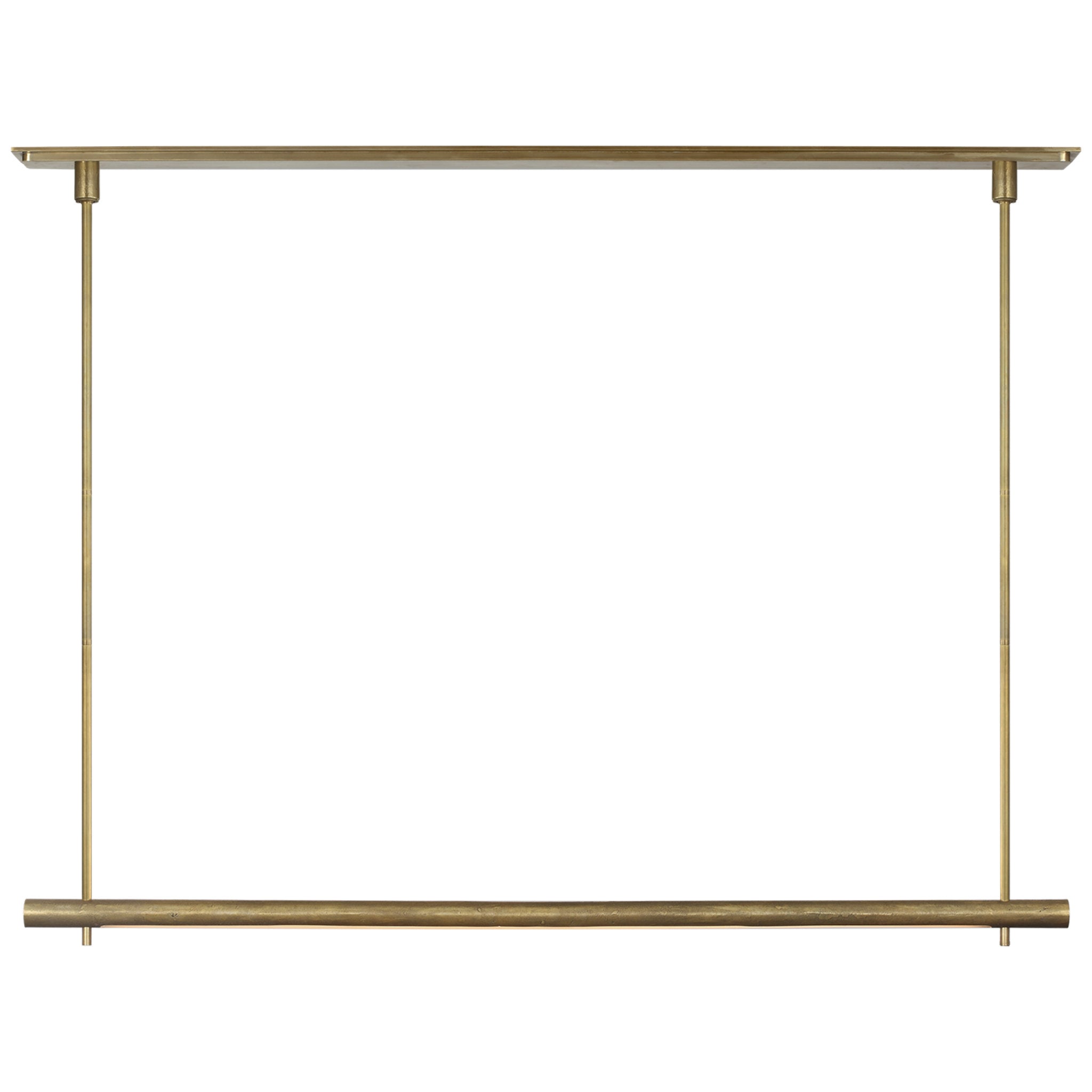 Anne-Marie Barton Stahl 60" Linear Chandelier in Museum Brass with Nova Frost Lens Ceiling Light W60"