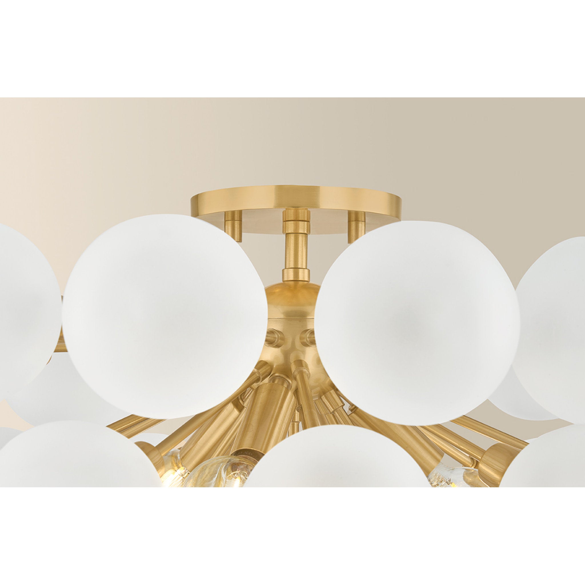 Antoneta 3-Light Semi Flush in Aged Brass 20.5W x 13.25H