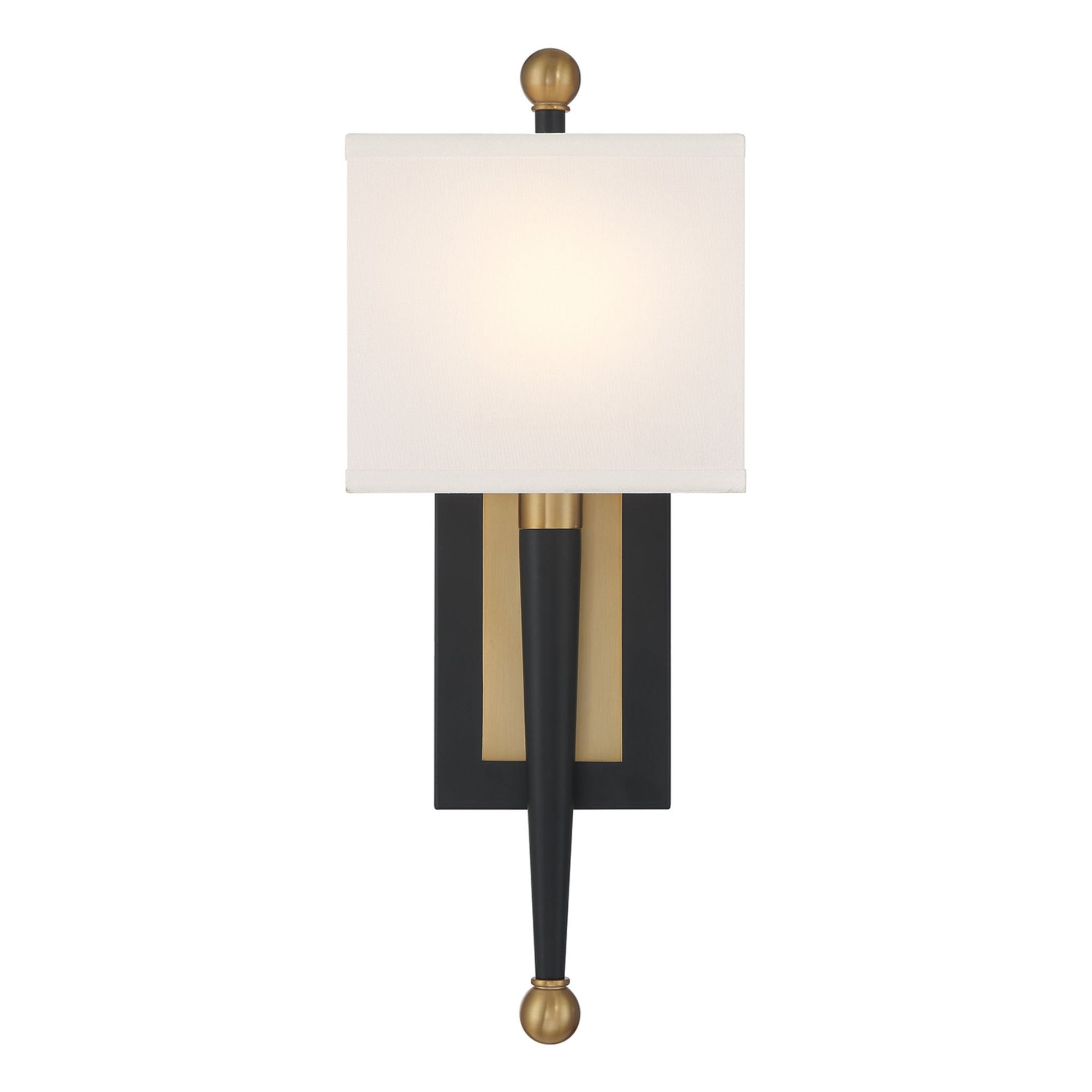 Ardson 7'' Matte Black + Vibrant Gold Sconce Black 7"W x 17.75"H x 4"D