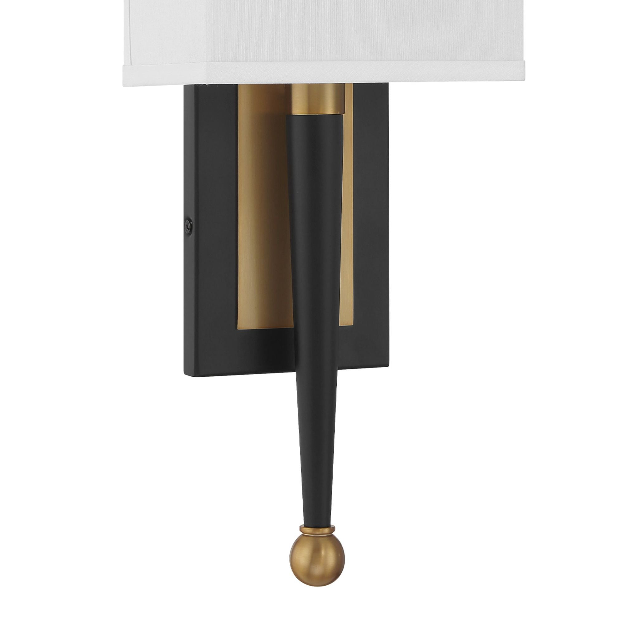 Ardson 7'' Matte Black + Vibrant Gold Sconce Black 7"W x 17.75"H x 4"D