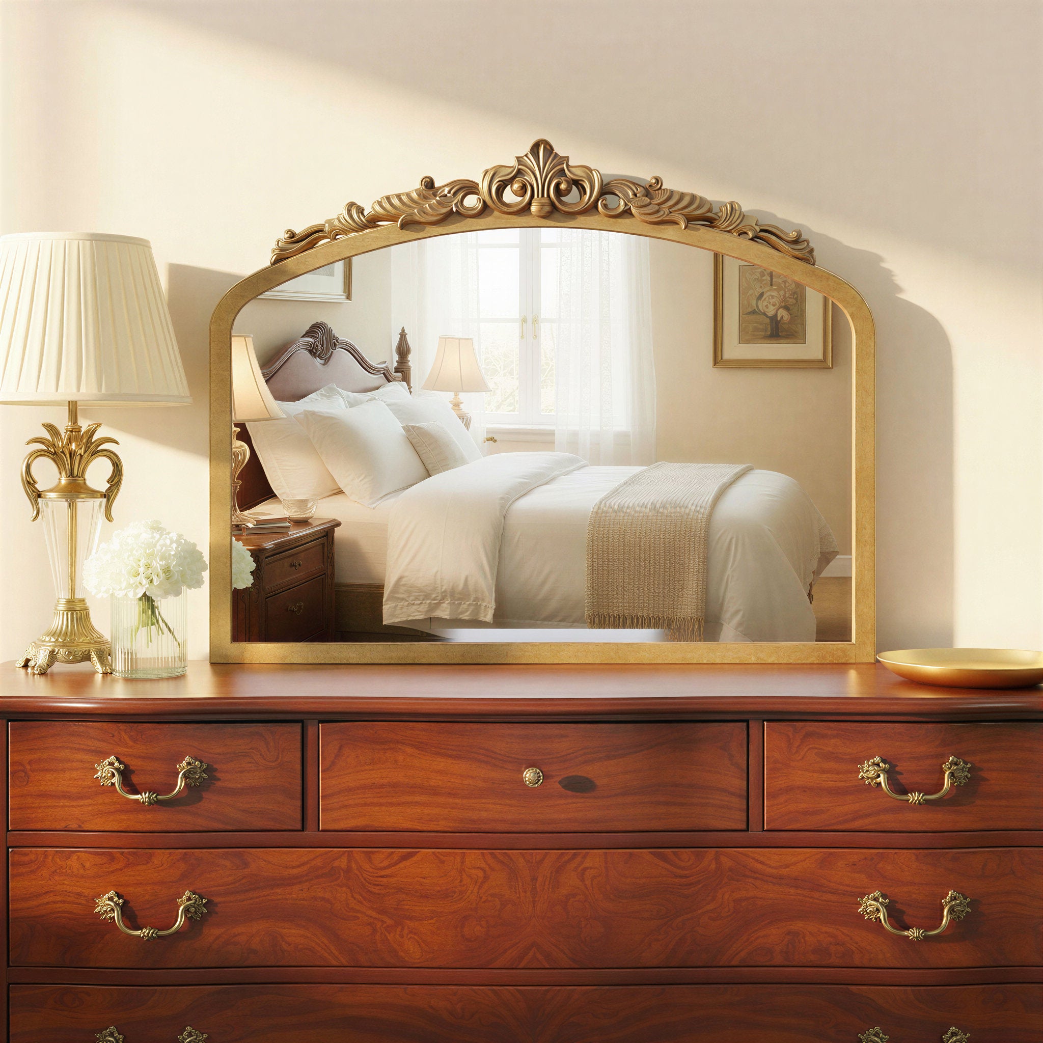 Arden 40'' Burnished Brass Mirror Gold 40"W x 31"H x 2.25"D