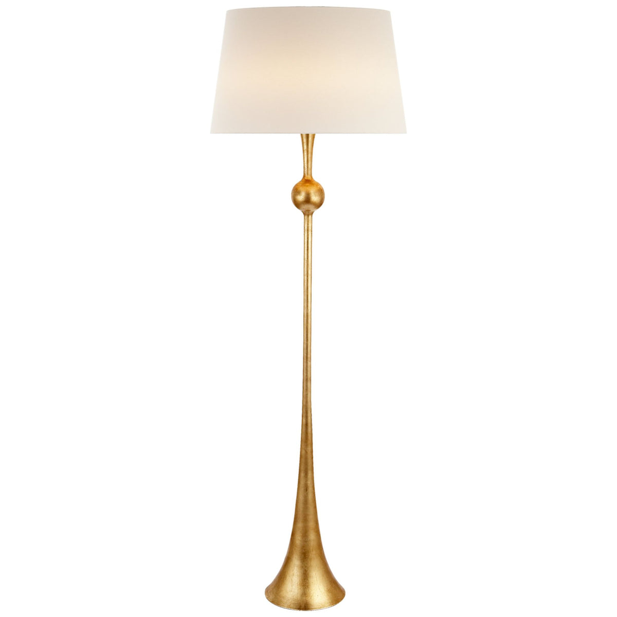 AERIN Dover Floor Lamp in Gild with Linen Shade W21.5" x H63.5"