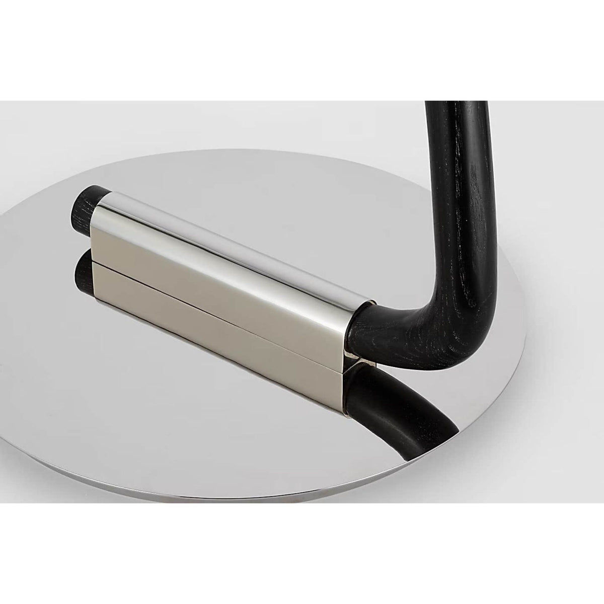 AERIN Katia Floor Lamp in Ebony and Polished Nickel with Linen Shade W14" x H56.75" x E20.5"