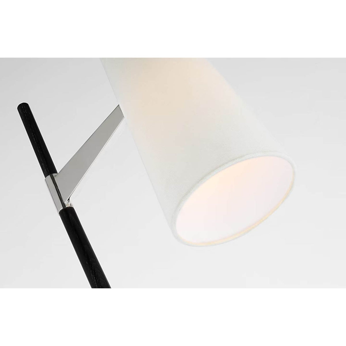 AERIN Katia Floor Lamp in Ebony and Polished Nickel with Linen Shade W14" x H56.75" x E20.5"