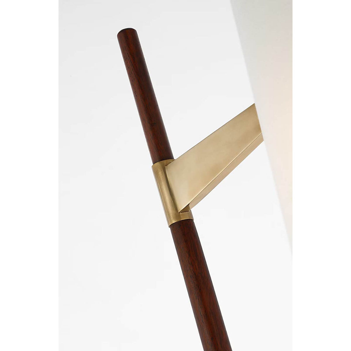 AERIN Katia Floor Lamp in Mahogany and Hand-Rubbed Antique Brass with Linen Shade W14" x H56.75" x E20.5"