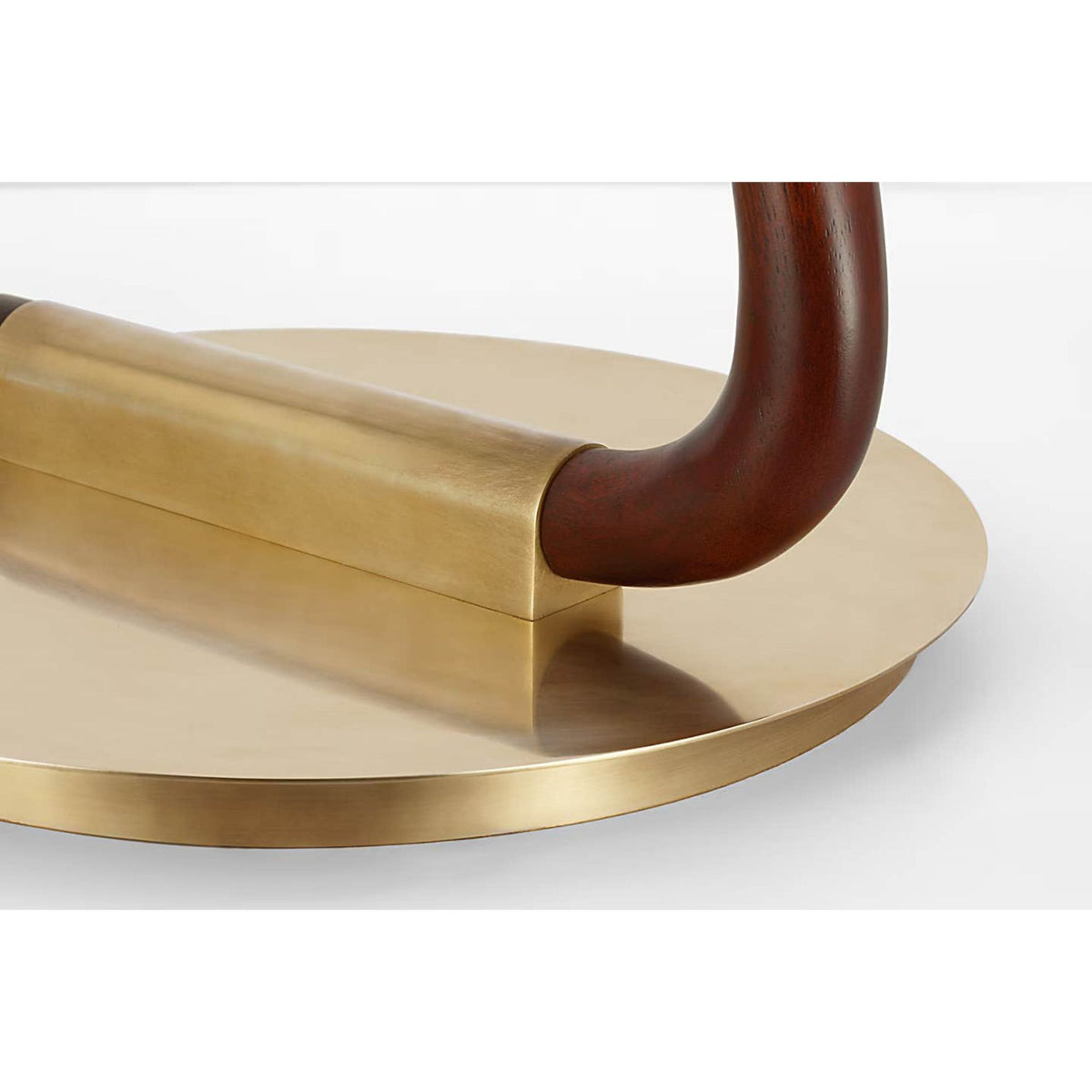 AERIN Katia Floor Lamp in Mahogany and Hand-Rubbed Antique Brass with Linen Shade W14" x H56.75" x E20.5"