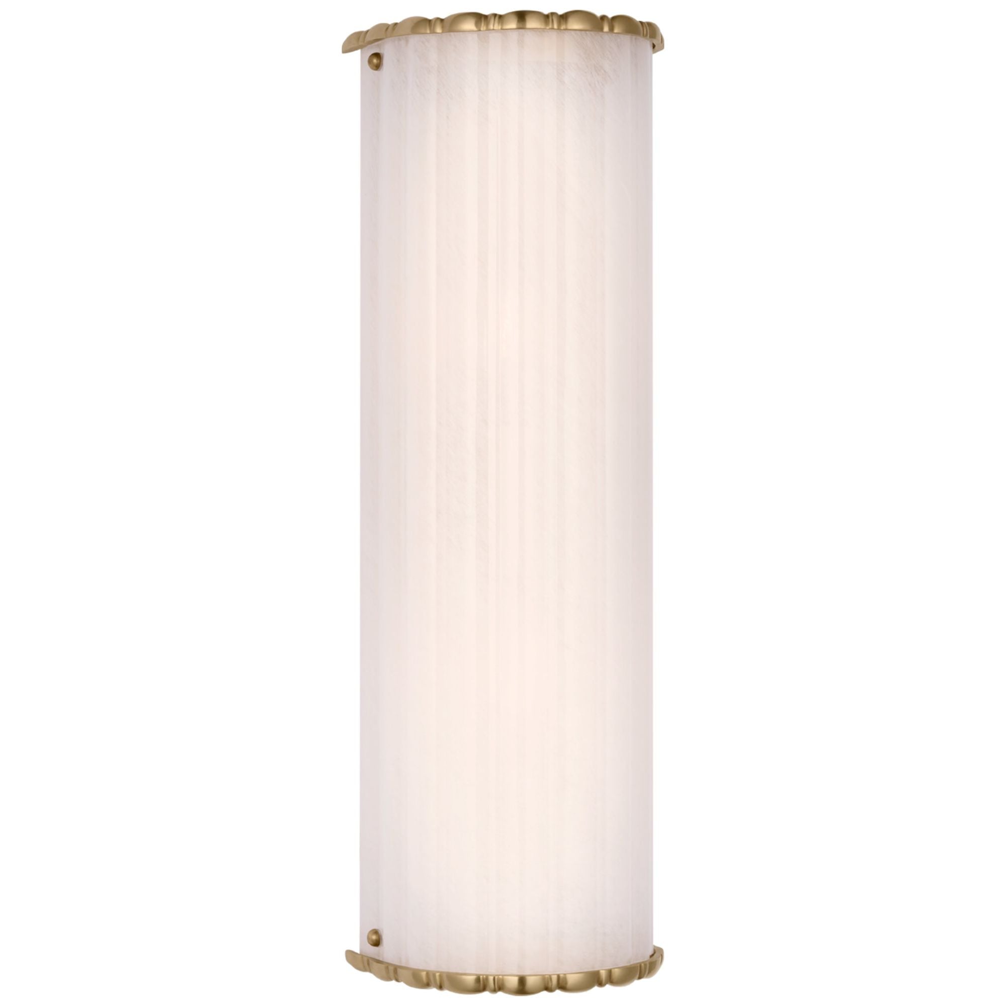 AERIN Rosehill 20" Linear Sconce in Hand-Rubbed Antique Brass with White Strie Glass Wall Light W6.5" x H20"