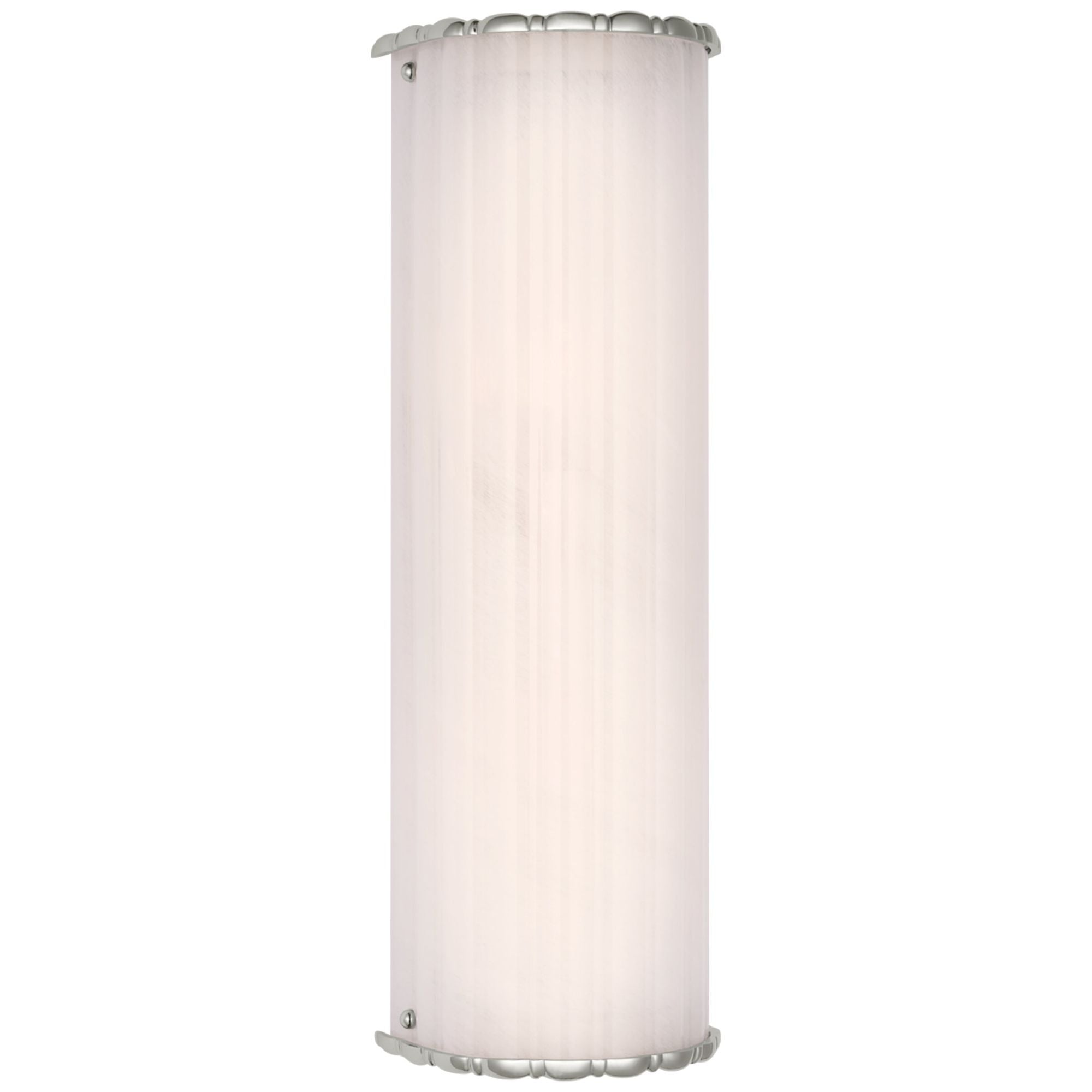 AERIN Rosehill 20" Linear Sconce in Polished Nickel with White Strie Glass Wall Light W6.5" x H20"
