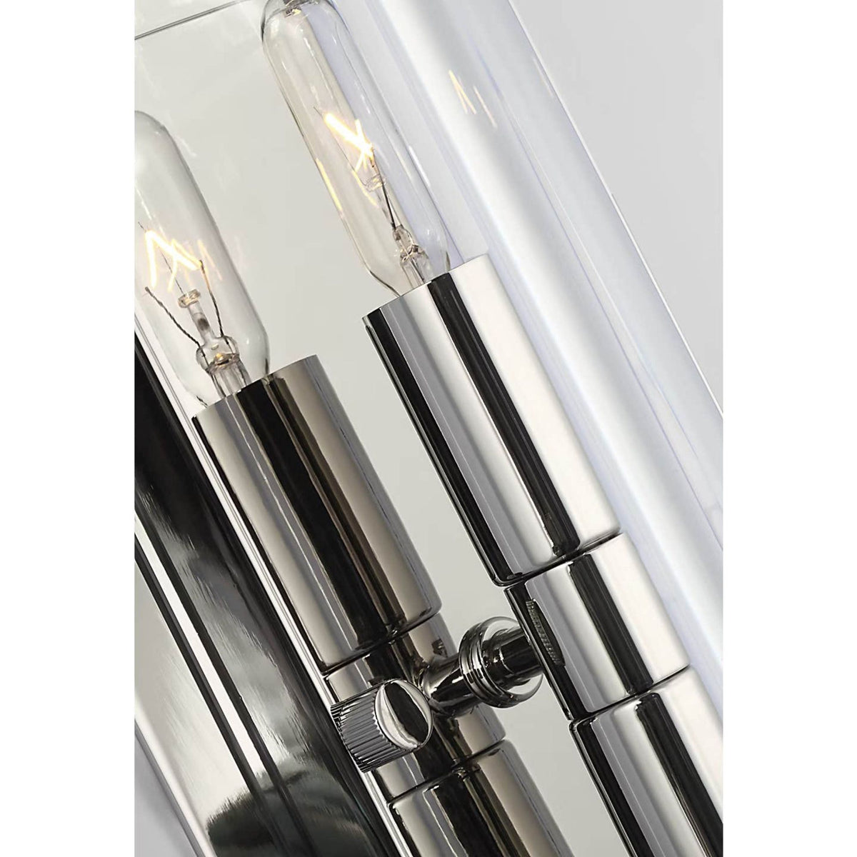 AERIN Clayton Wall Sconce in Crystal and Polished Nickel W5.5" x H12.5" x E4"