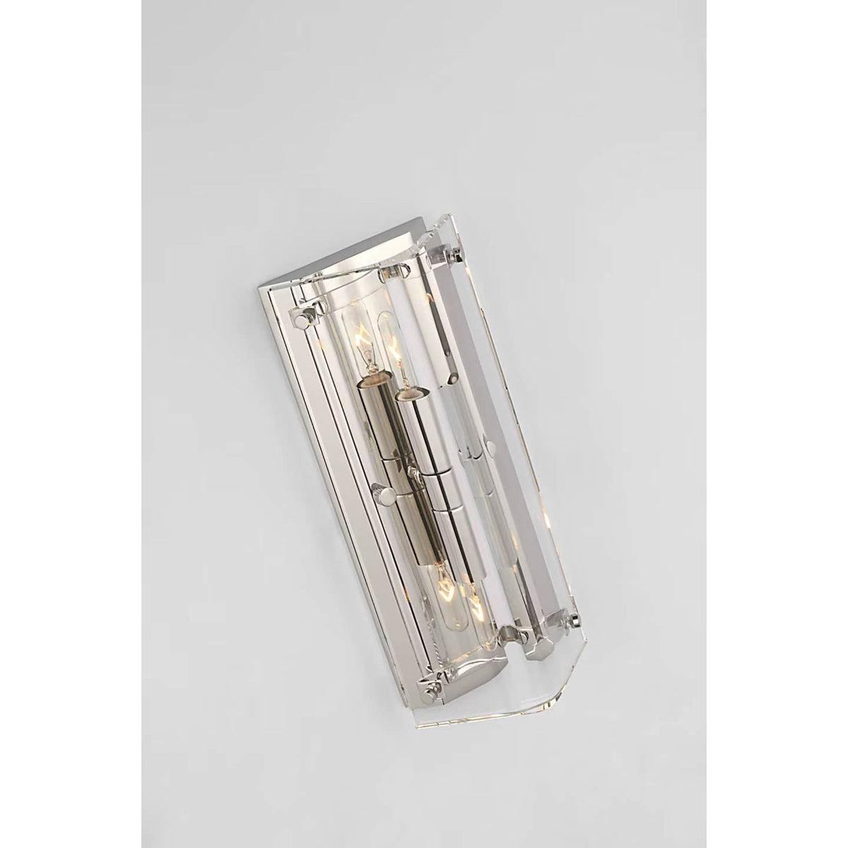 AERIN Clayton Wall Sconce in Crystal and Polished Nickel W5.5" x H12.5" x E4"
