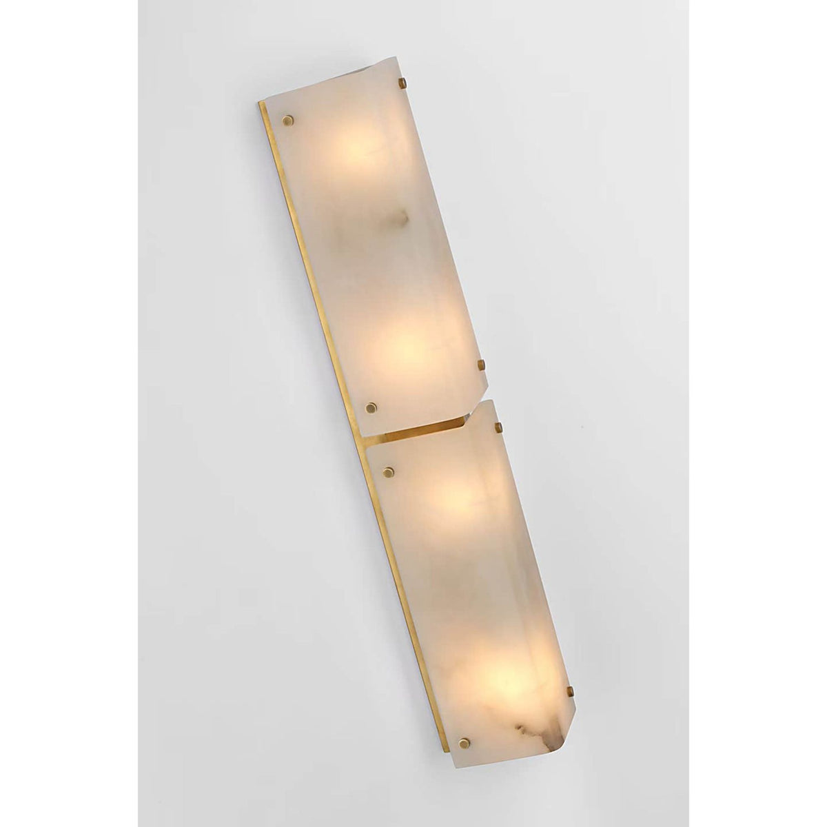 AERIN Clayton 25" Sconce in Alabaster and Hand-Rubbed Antique Brass W5.5'' x H25.5" x E4"