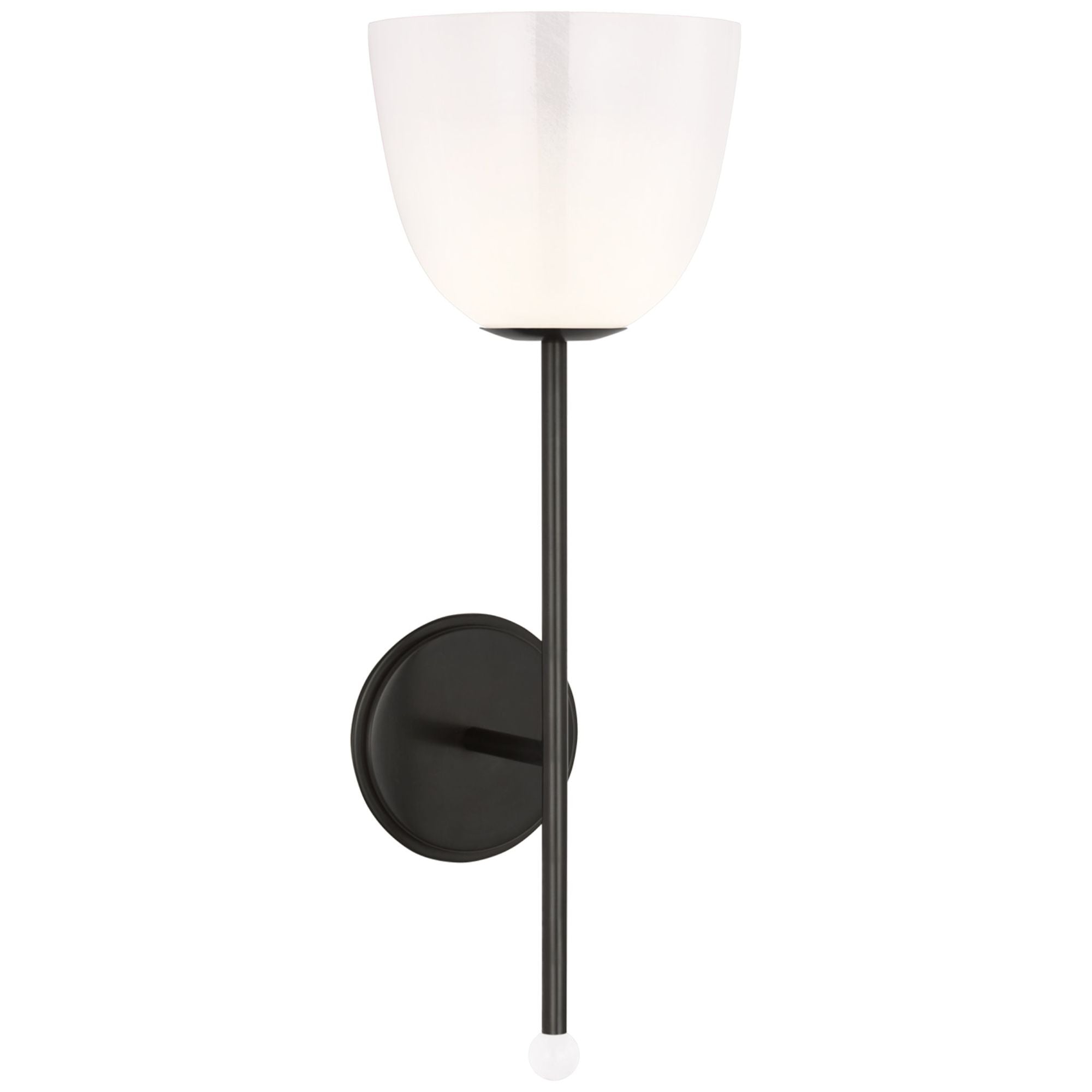 AERIN Brisa 20" Torch Sconce in Bronze with White Strie Glass Shade Wall Light W7" x H20"