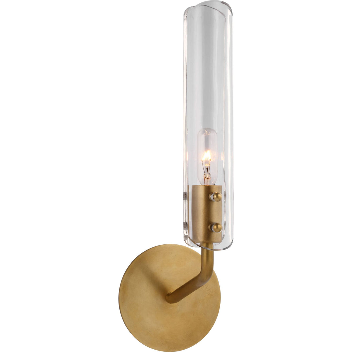 AERIN Casoria 14" Single Sconce in Hand-Rubbed Antique Brass with Clear Glass W4.75" x H14.75" x E6"