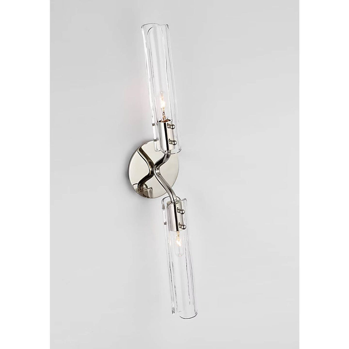 AERIN Casoria 23" Linear Sconce in Polished Nickel with Clear Glass W4.75" x H23.5" x E4.25"