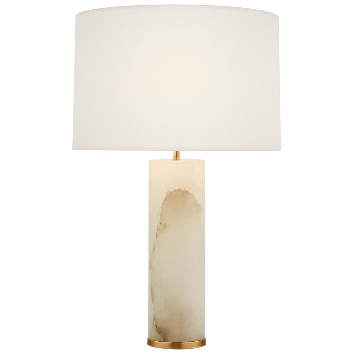 AERIN Lineham Cordless Table Lamp in Alabaster with Linen Shade W18" x H29.5"