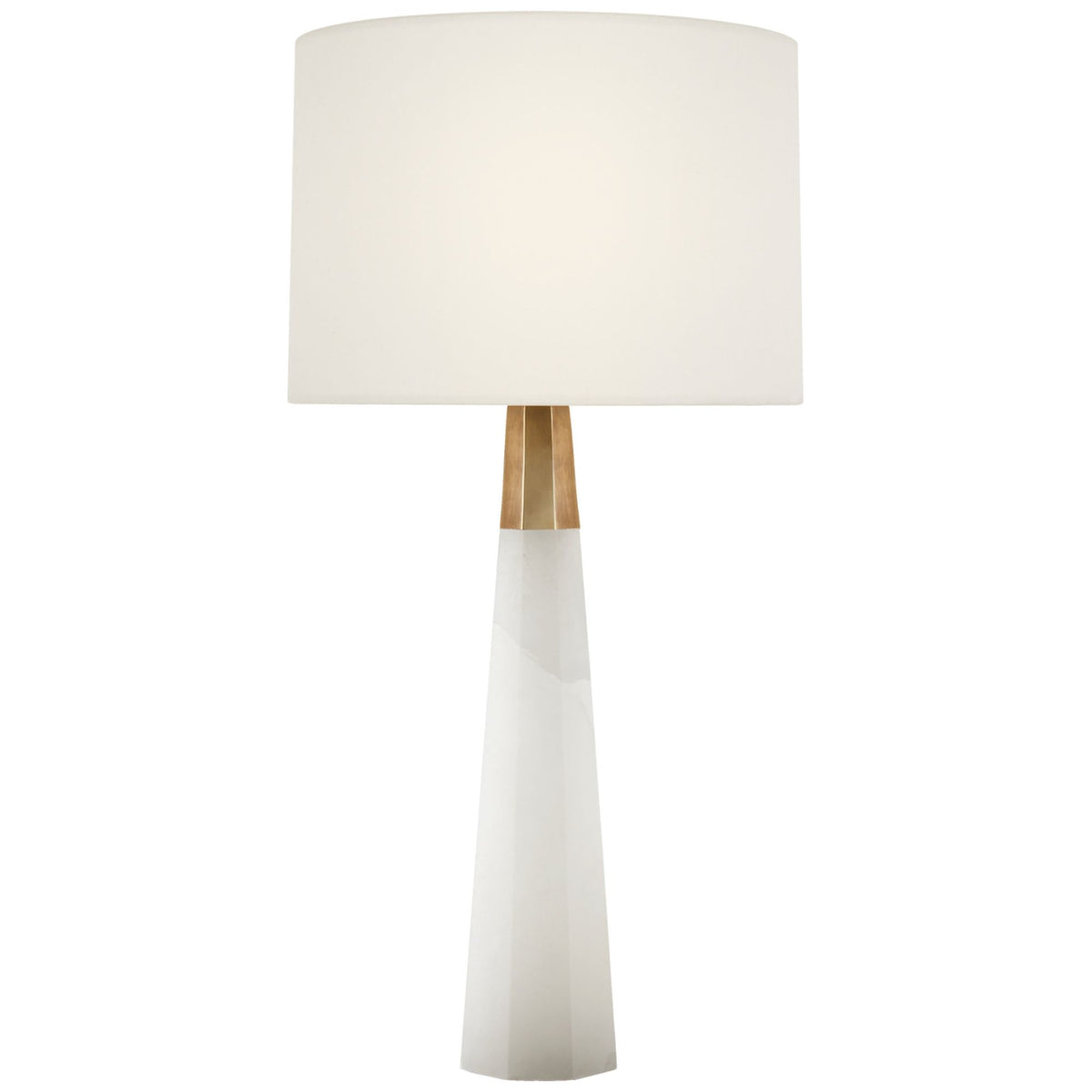 AERIN Olsen Cordless Table Lamp in Alabaster with Linen Shade W17" x H32.5"