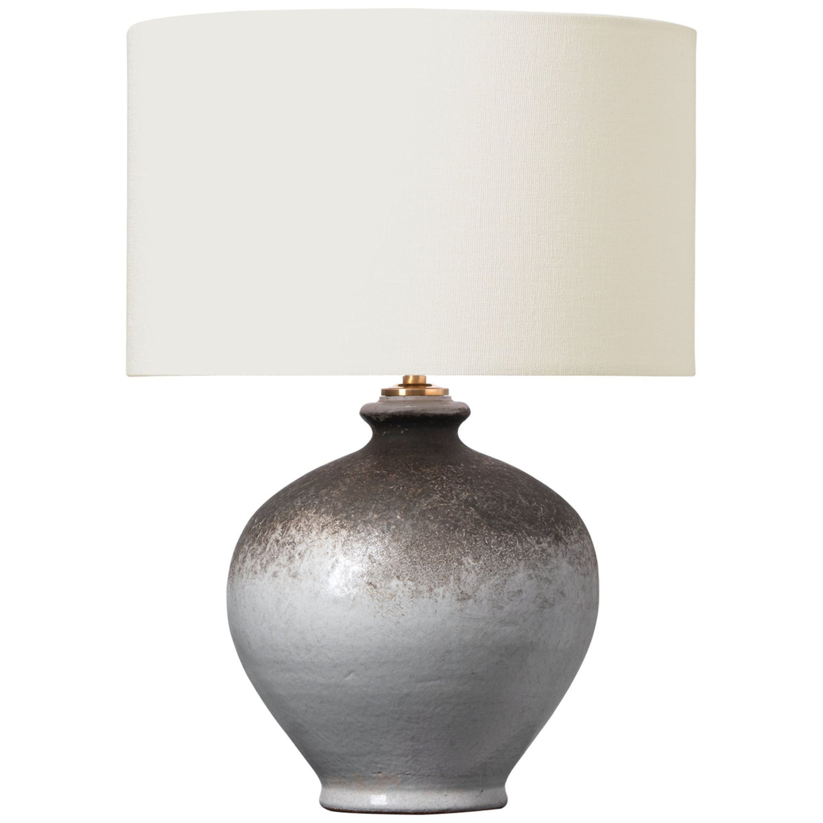 AERIN Gaios 13" Cordless Accent Lamp in Galaxy Grey with Linen Shade W9" x H12.5"