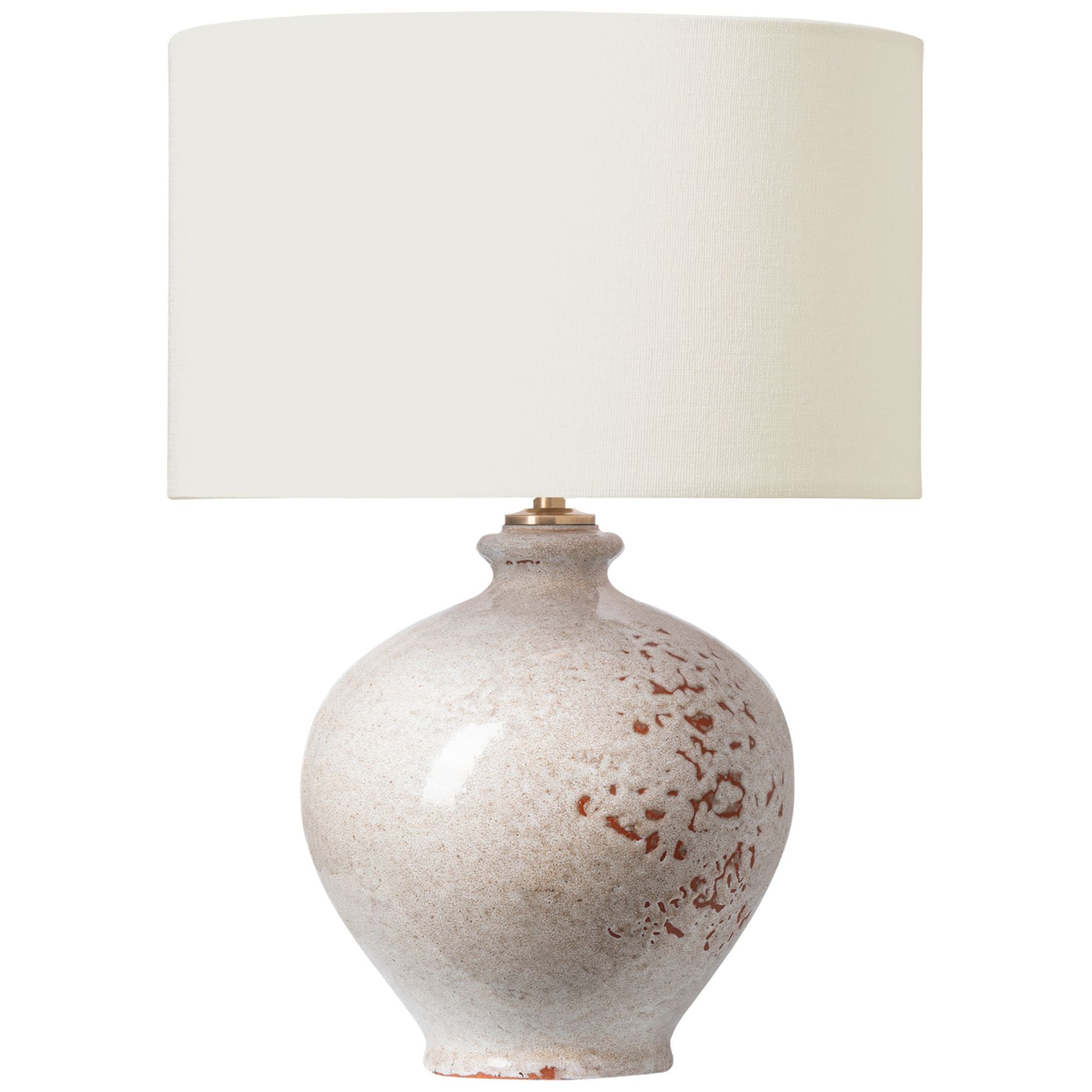AERIN Gaios 13" Cordless Accent Lamp in Pharaoh White with Linen Shade Table Lamp W9" x H12.5"