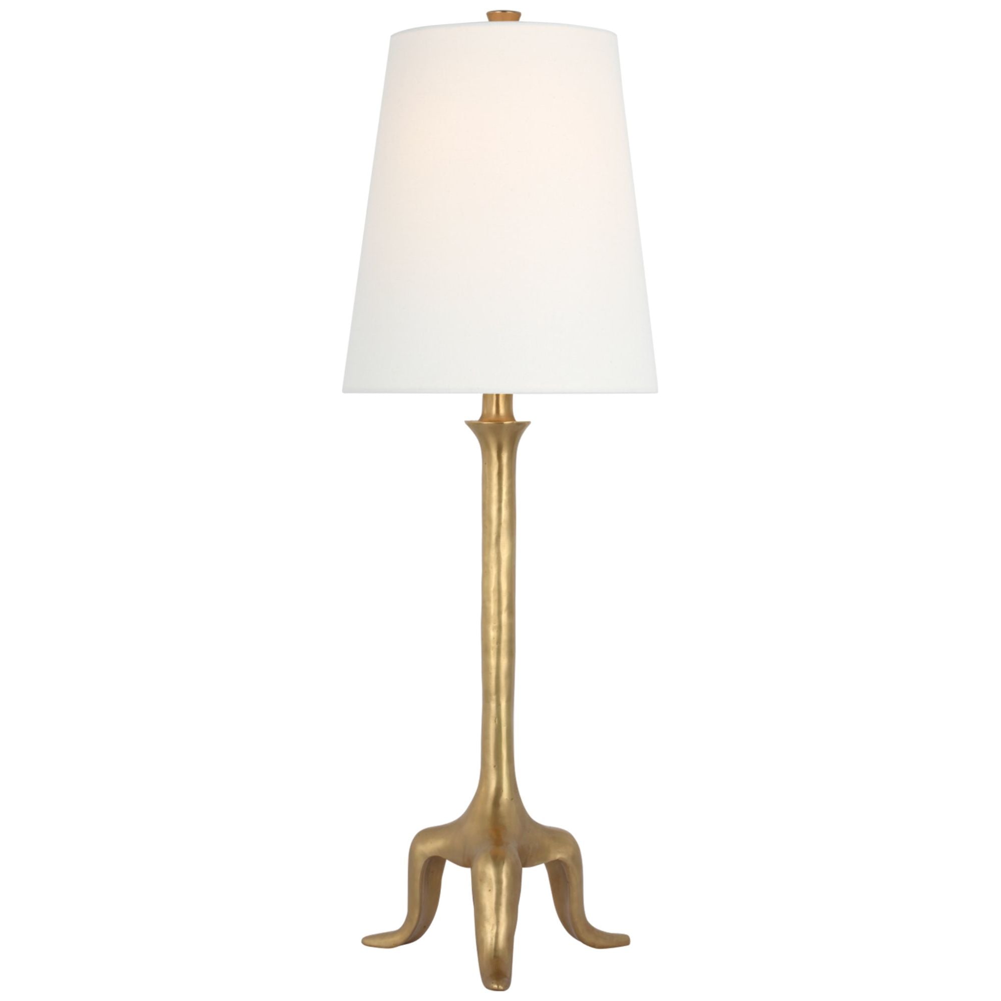 AERIN Mathilde 27" Table Lamp in Hand-Rubbed Antique Brass with Linen Shade W9" x H27.25"
