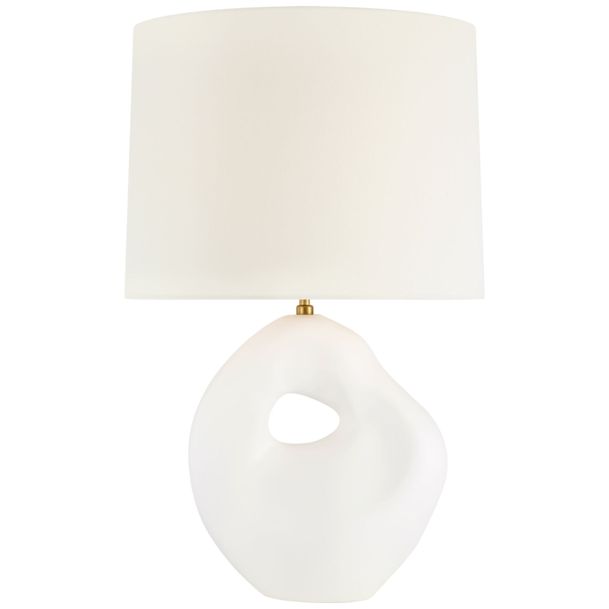 AERIN Adria 25" Cordless Table Lamp in Plaster White with Linen Shade W15.25" x H25.25"