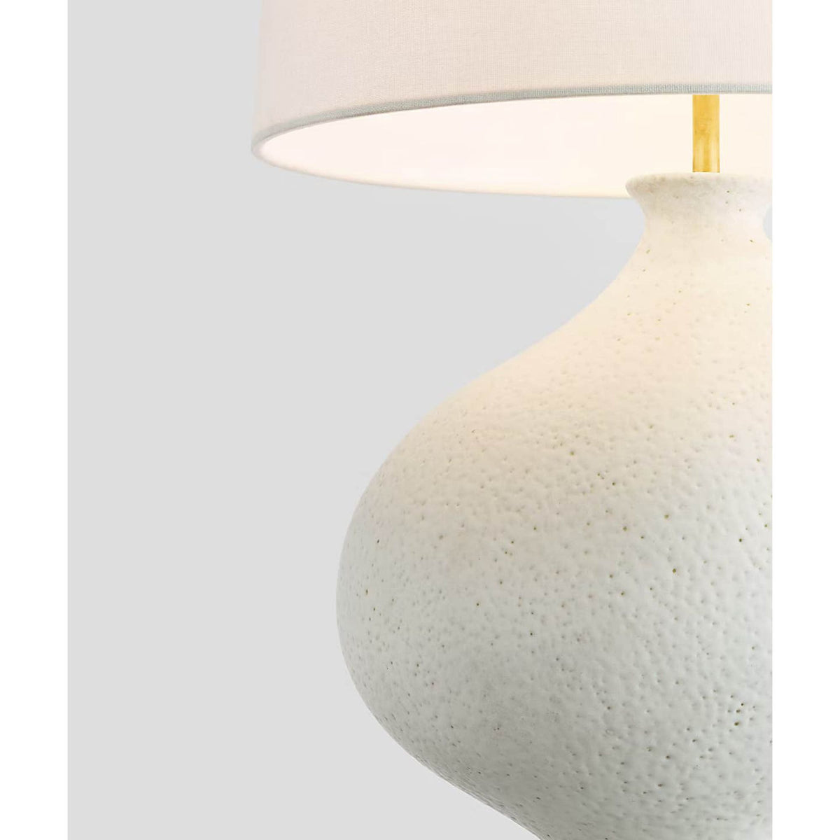 AERIN Celia Large Right Table Lamp in Marion White with Linen Shade W16.5" x H28.75"
