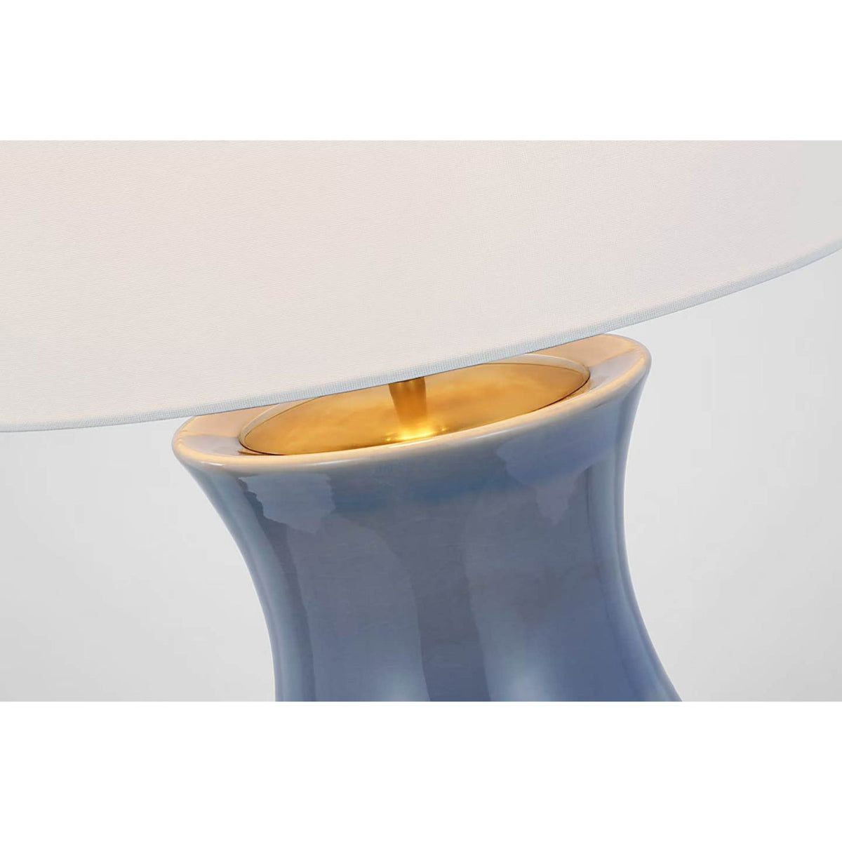 AERIN Marella Medium Table Lamp in Polar Blue Crackle with Linen Shade W17.5" x H33"