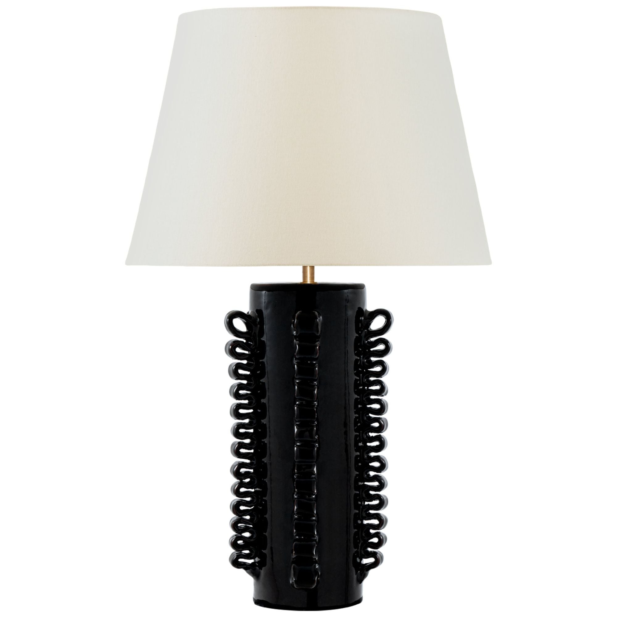 AERIN Amandine 25" Table Lamp in Raven Black with Linen Shade W15" x H24.75"