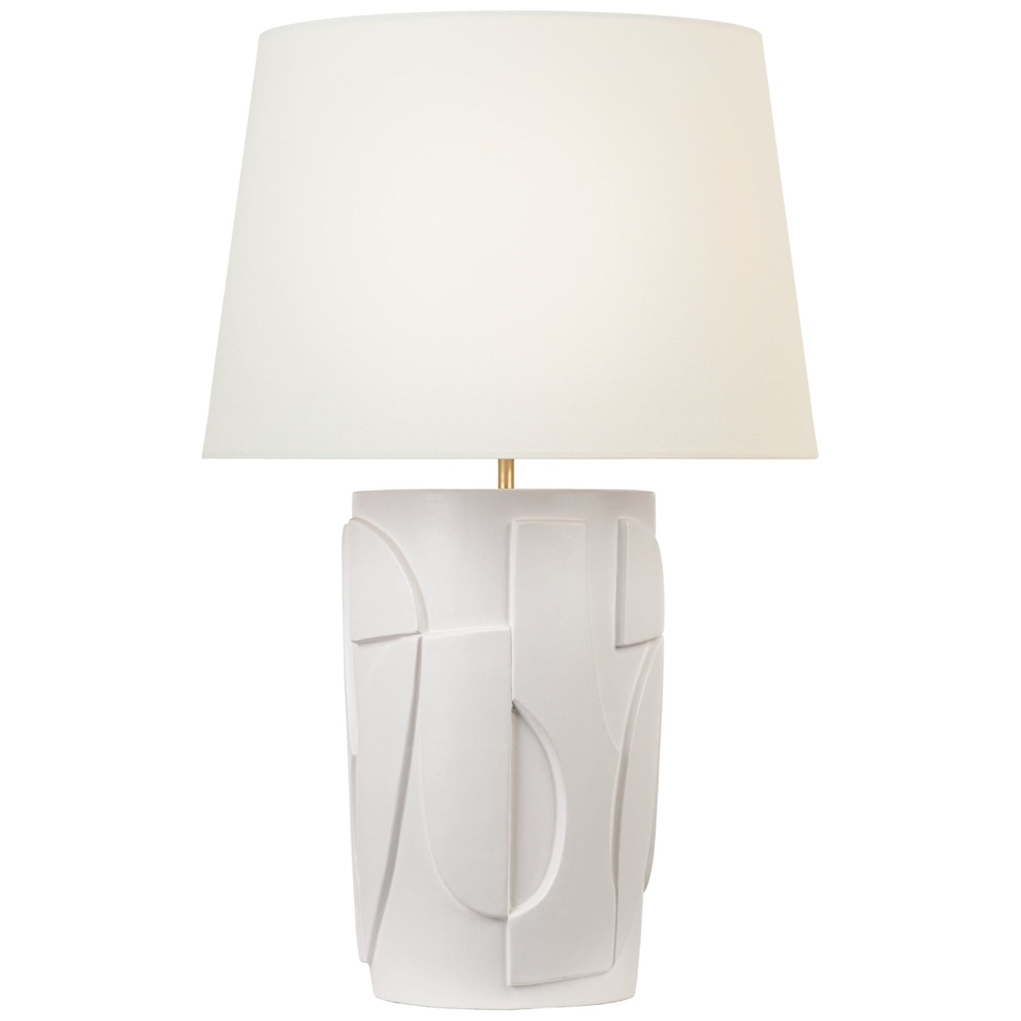 AERIN Klint 28" Table Lamp in Matte White with Linen Shade W18.5" x H28.25"