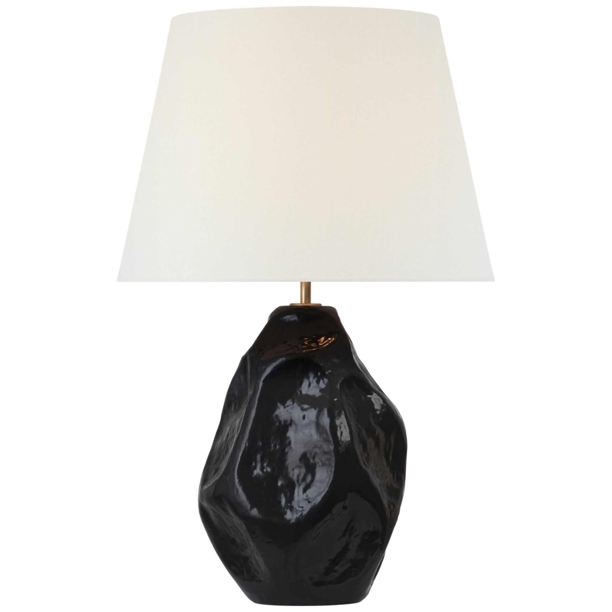 AERIN Rocco 27" Table Lamp in Black with Linen Shade W17" x H27.25"