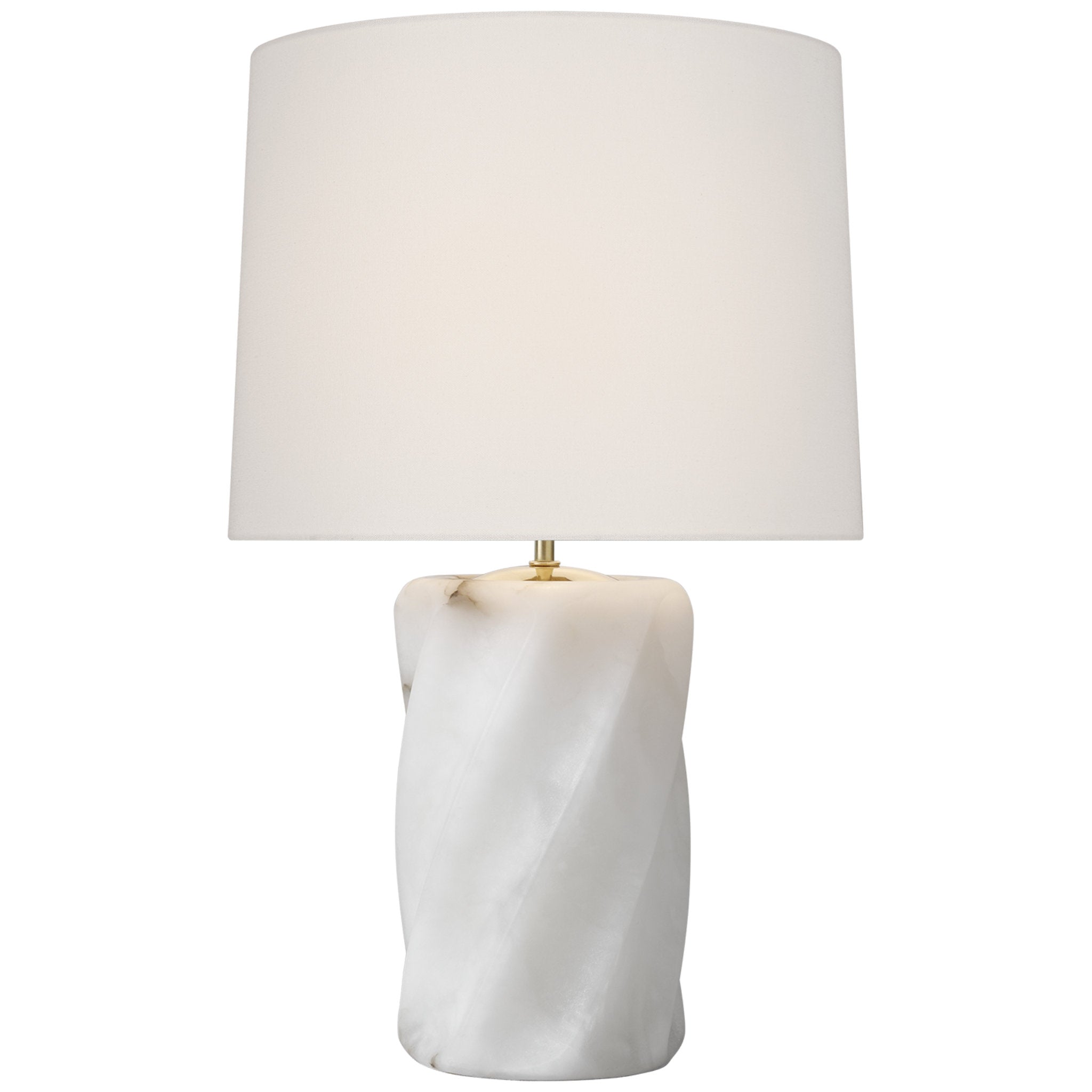 AERIN Ripley 25" Torsade Table Lamp in Alabaster with Linen Shade W15" x H24.5"