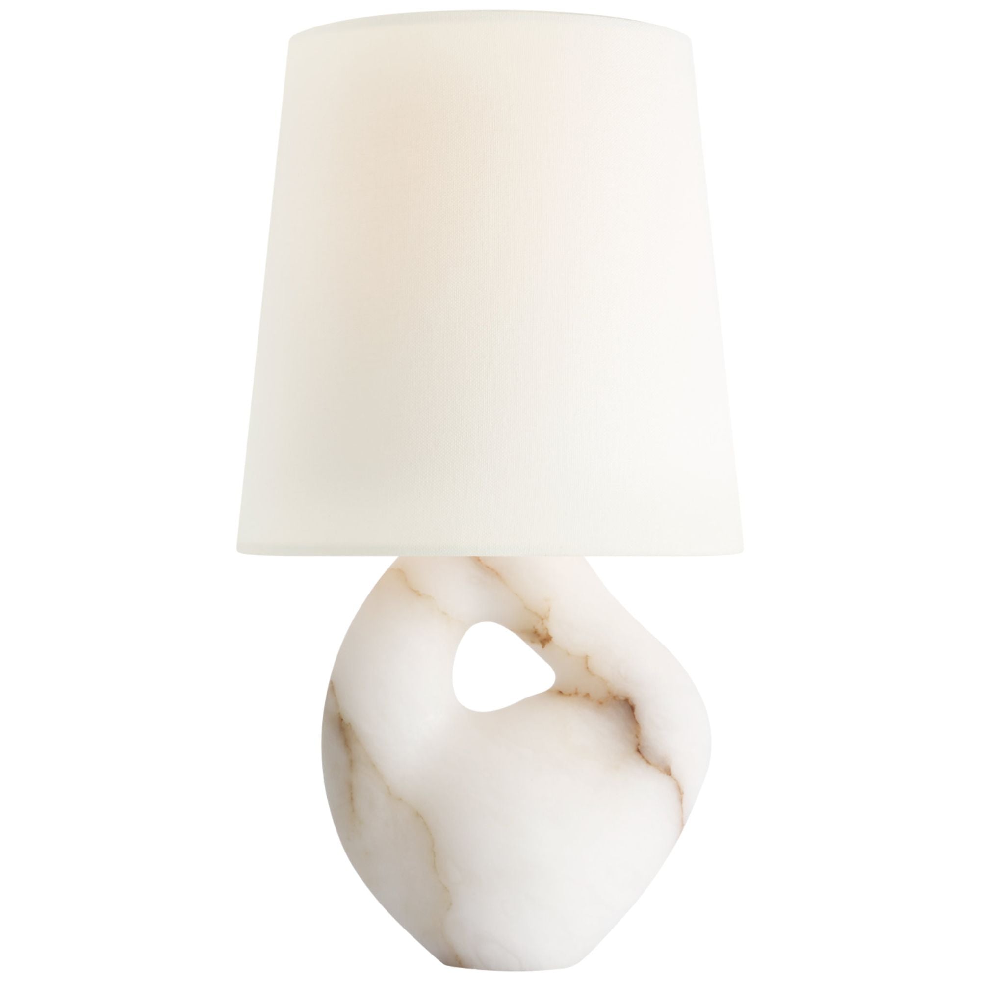 AERIN Adria 16" Table Lamp in Alabaster with Linen Shade W9" x H16"