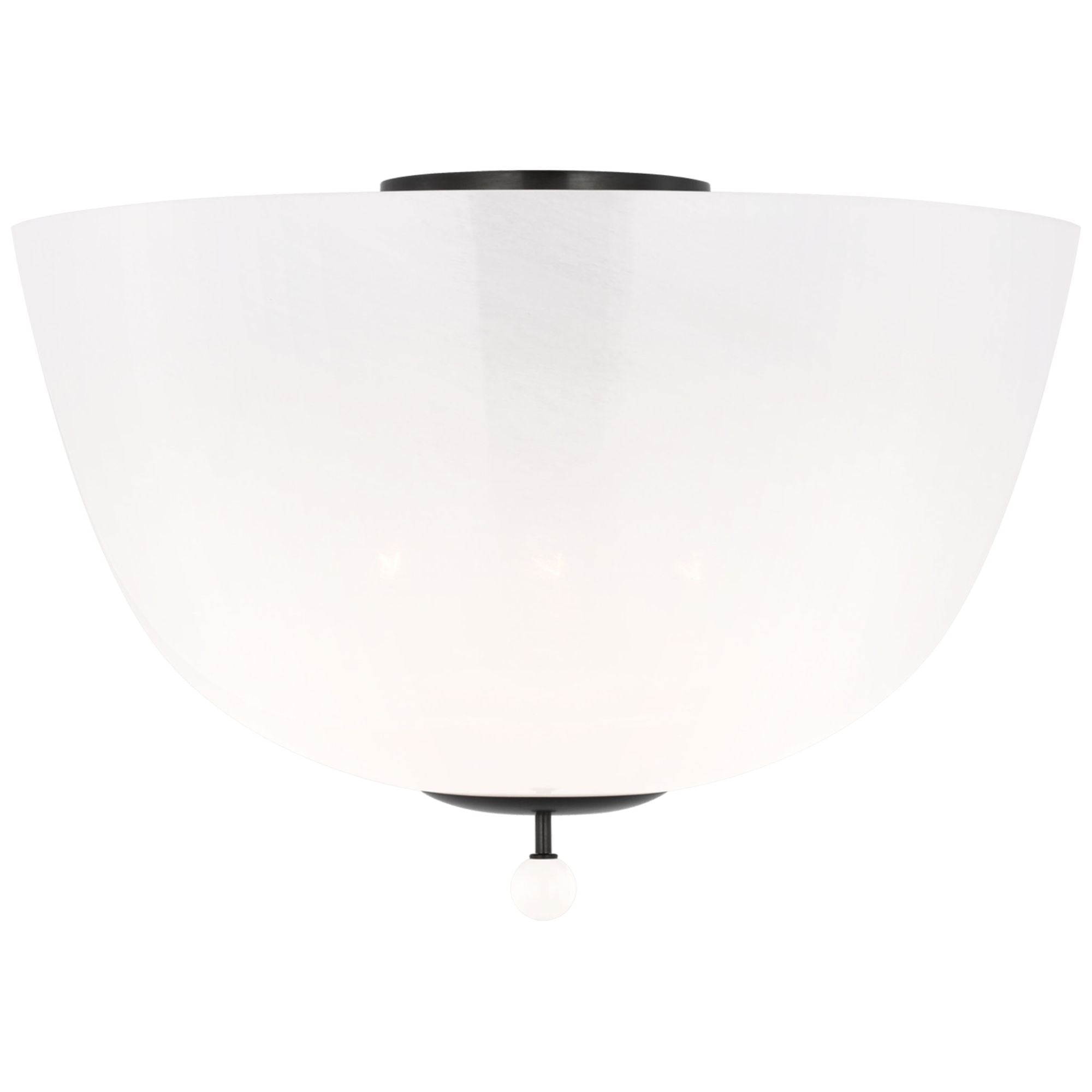 AERIN Brisa 16" Semi-Flush Mount in Bronze with White Strie Glass Ceiling Light W16" x H11.25"