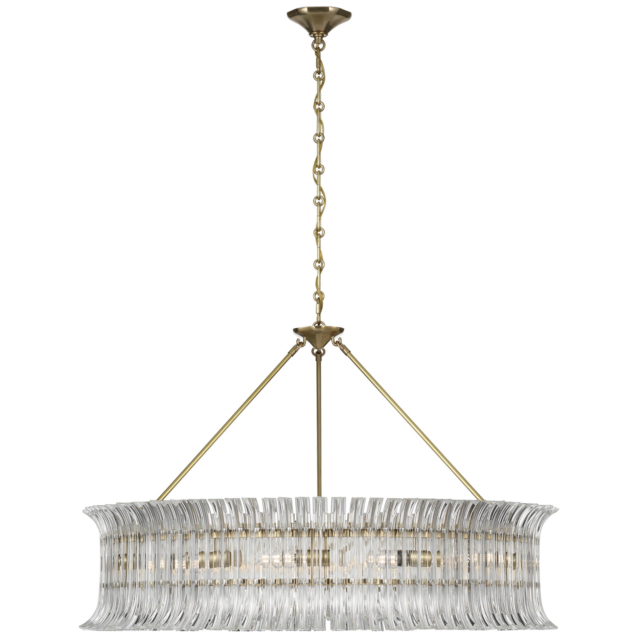 AERIN Rhine 36" Ring Chandelier in Hand-Rubbed Antique Brass with Crystal Ceiling Light W36" x H22.75"