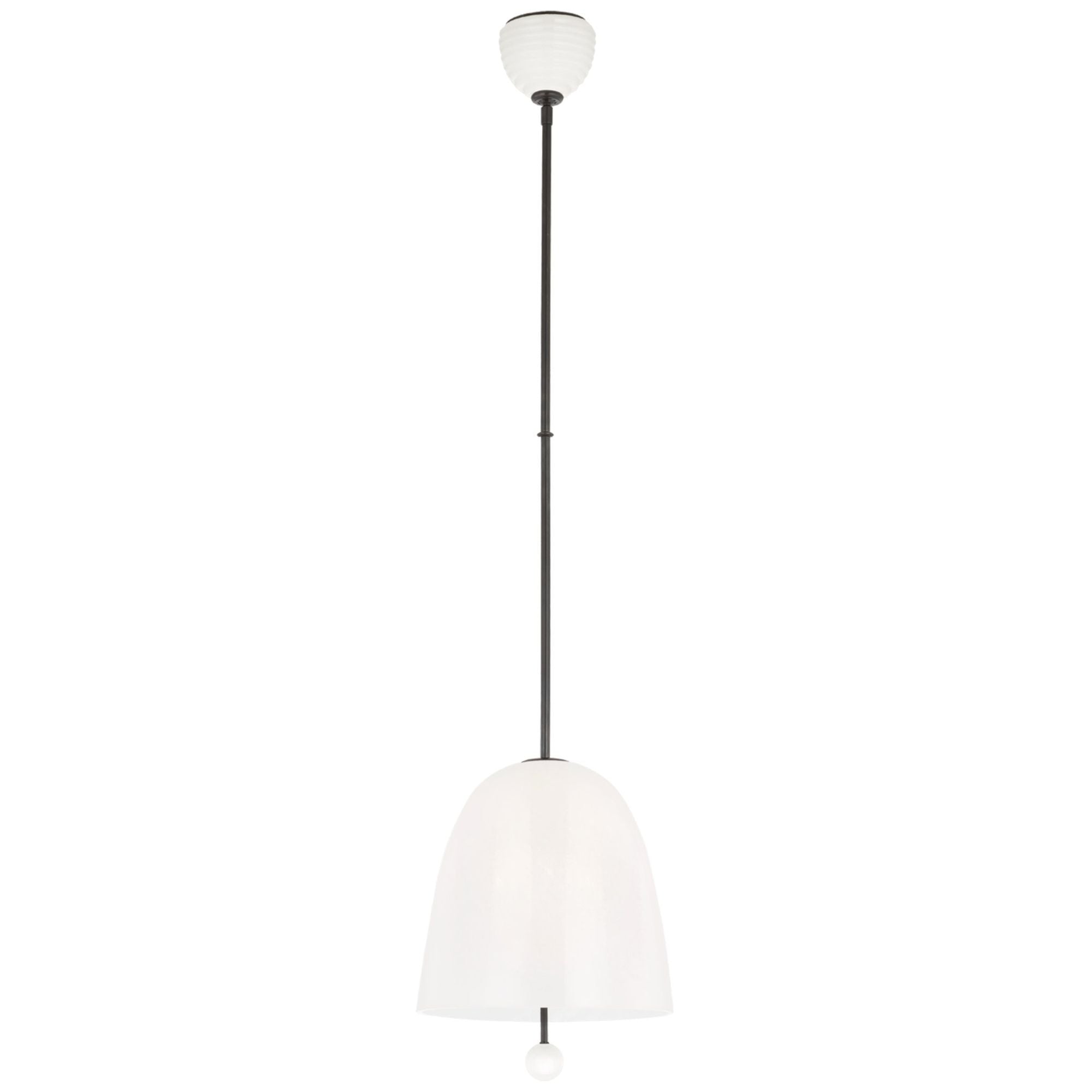 AERIN Brisa 13" Pendant in Bronze with White Strie Glass Ceiling Light W12.75"
