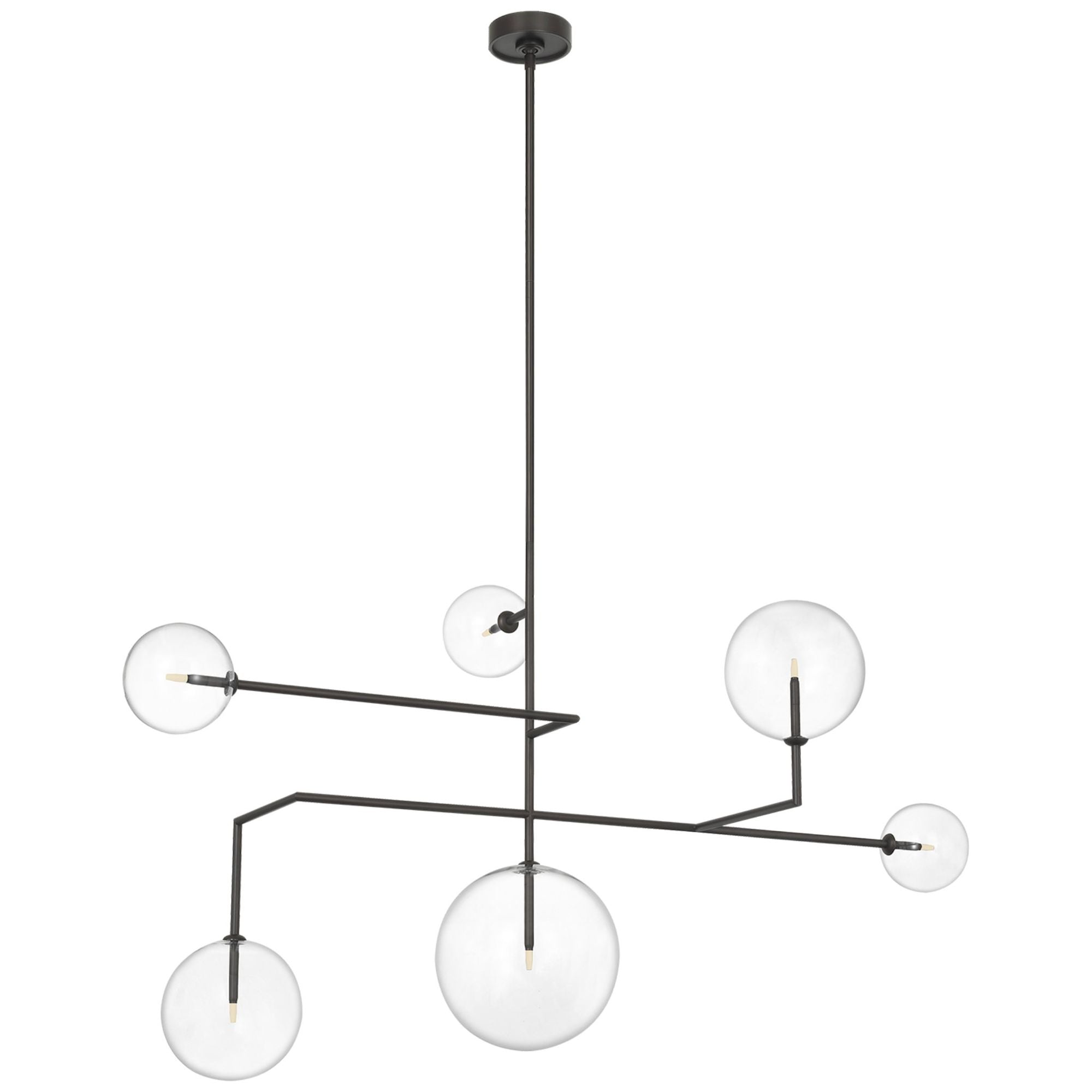 AERIN Linnea 59" Chandelier in Modern Iron with Clear Glass Ceiling Light W58.75"