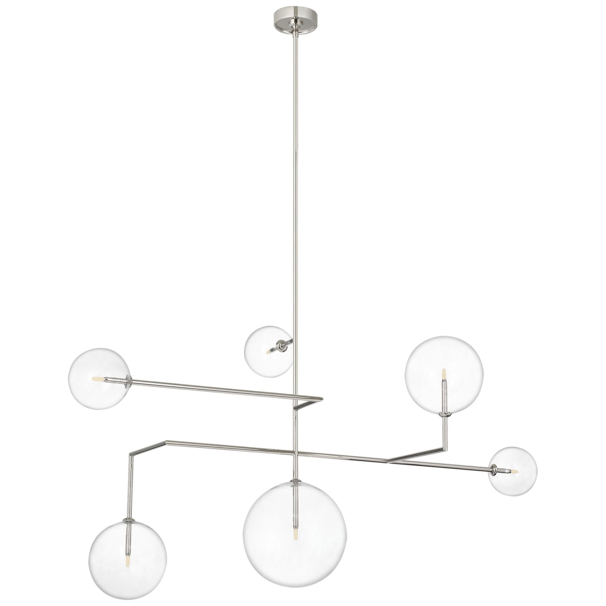 AERIN Linnea 59" Chandelier in Polished Nickel with Clear Glass Ceiling Light W58.75"