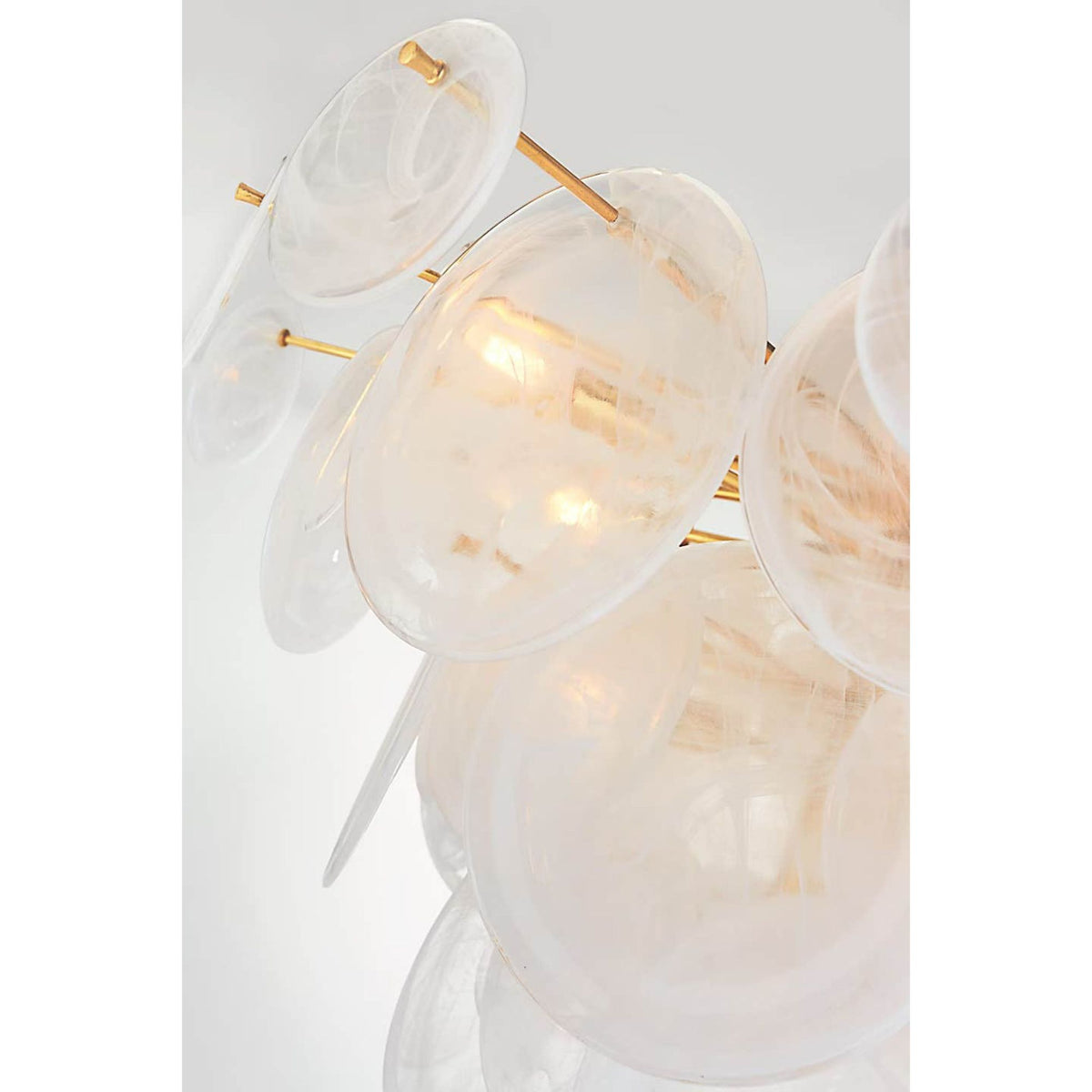 AERIN Loire Large Chandelier in Gild with White Strie Glass W37.25"