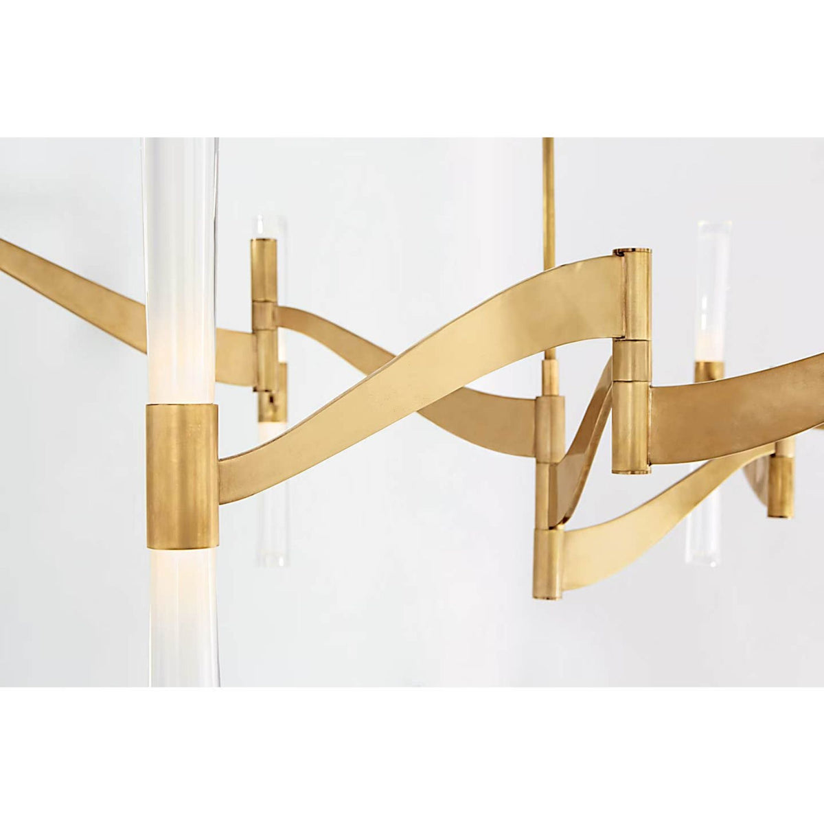 AERIN Brenta Grande Chandelier in Hand-Rubbed Antique Brass with White Glass W54.5"