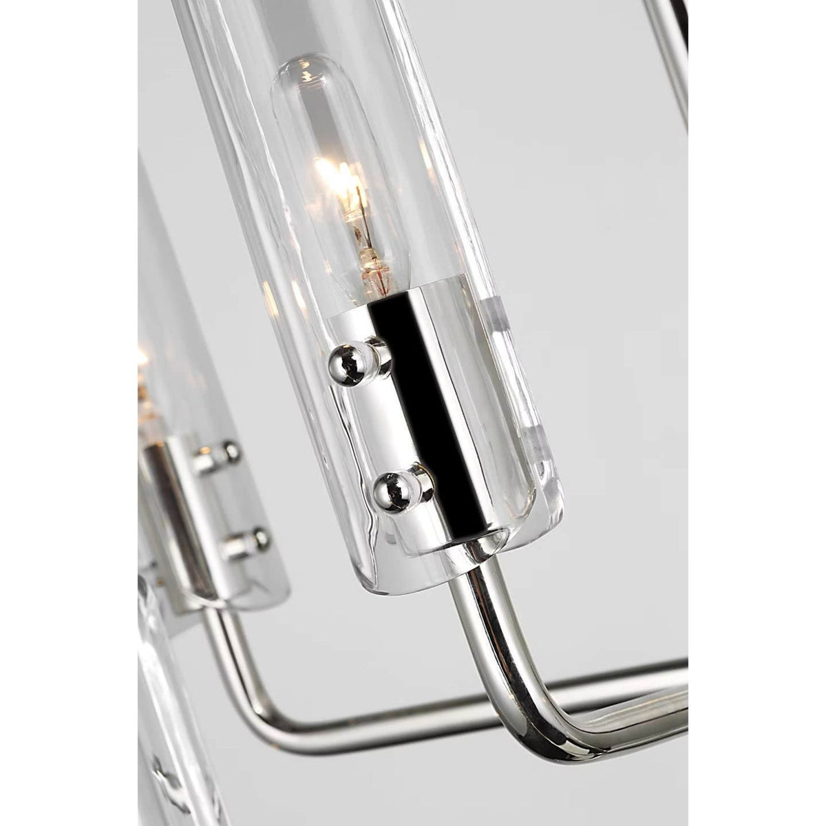 AERIN Casoria Medium Two-Tier Chandelier in Polished Nickel with Clear Glass W32.25" x H22.75"