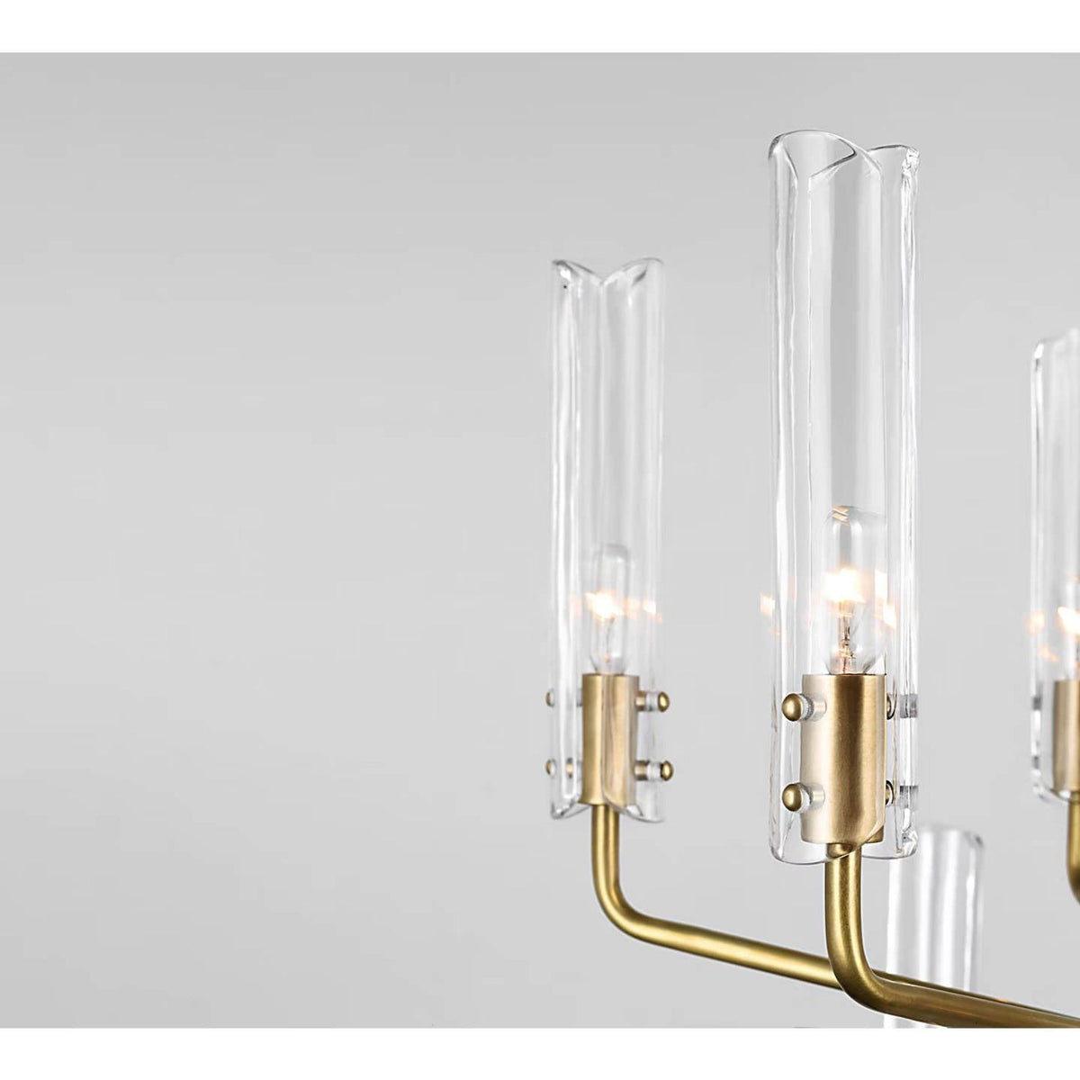 AERIN Casoria Large Two-Tier Chandelier in Hand-Rubbed Antique Brass with Clear Glass W42.25" x H23.75"