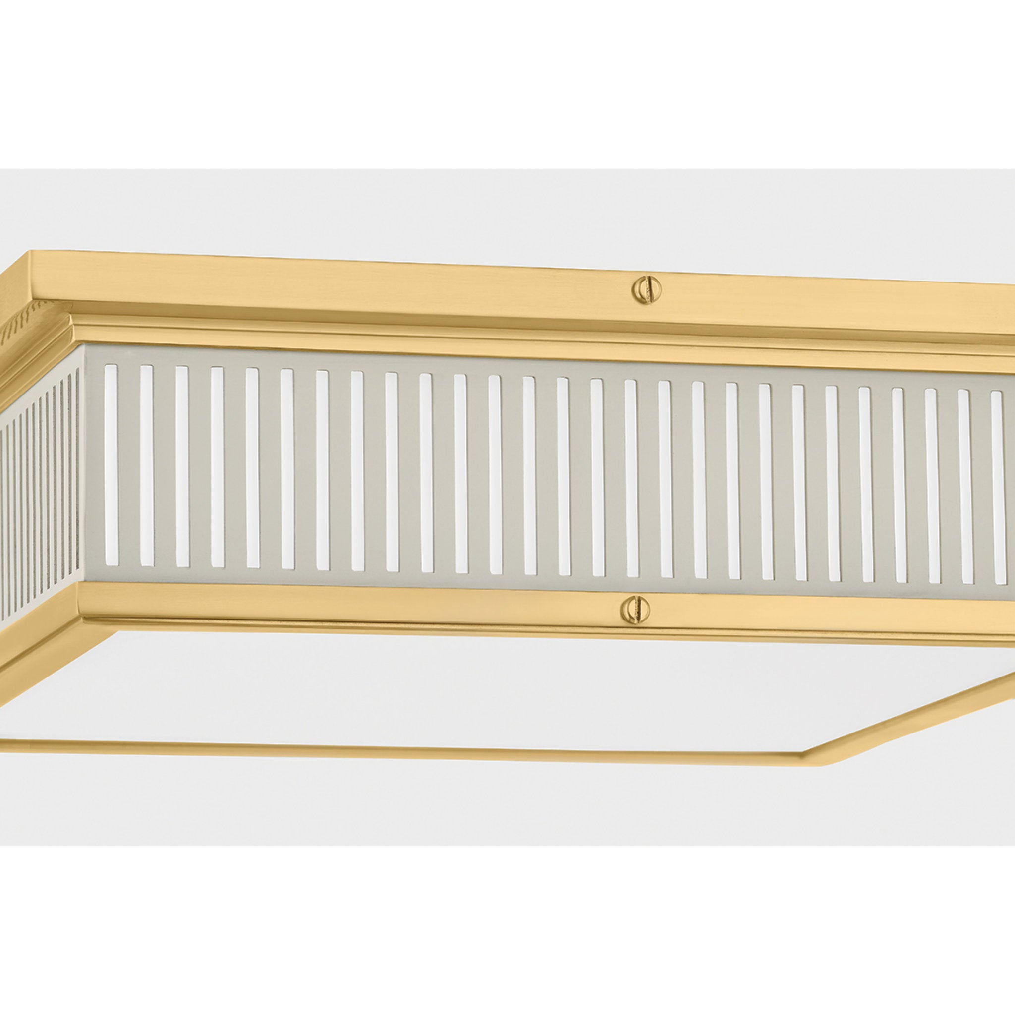 Ashdown 1-Light Flush Mount in Aged Brass by Mark D. Sikes 14L x 14W x 4H (Off-White)