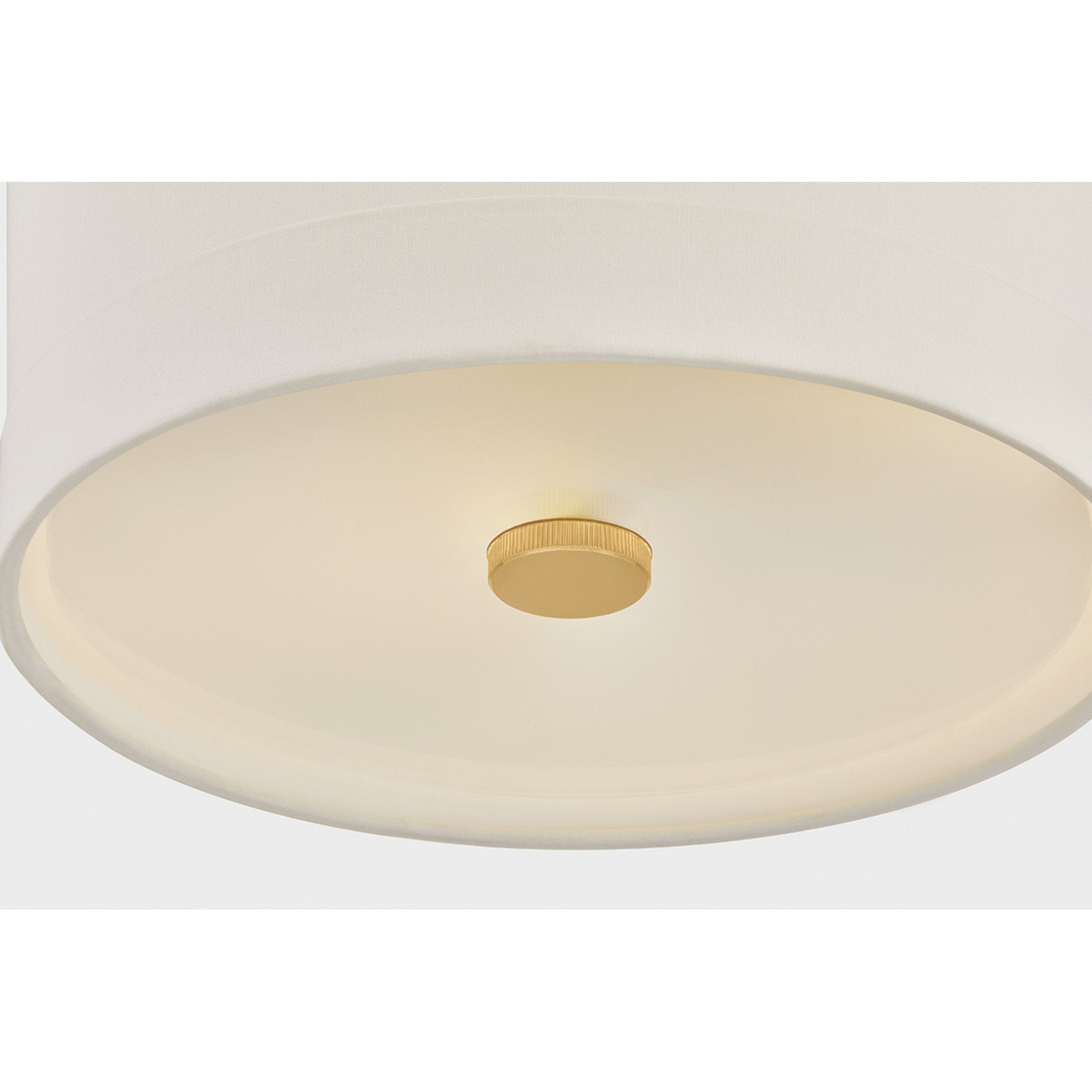 Ashland 3-Light Flush Mount in Aged Brass 14W x 8.5H