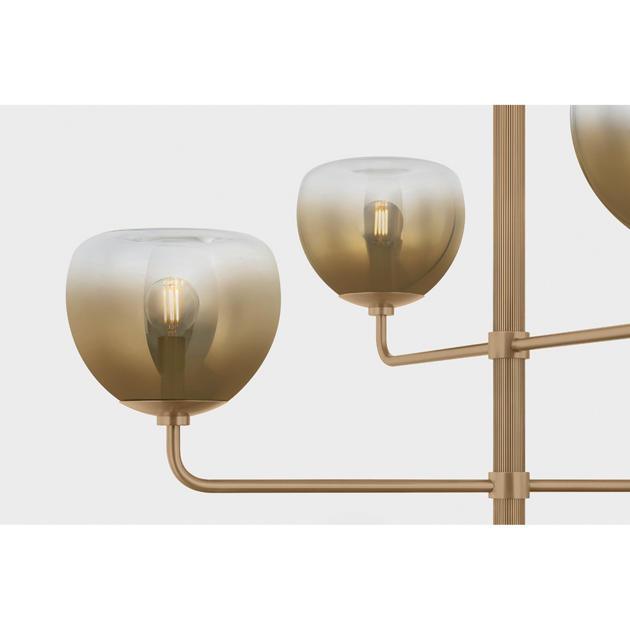 August 4-Light Chandelier in Patina Brass 34W x 17.25H