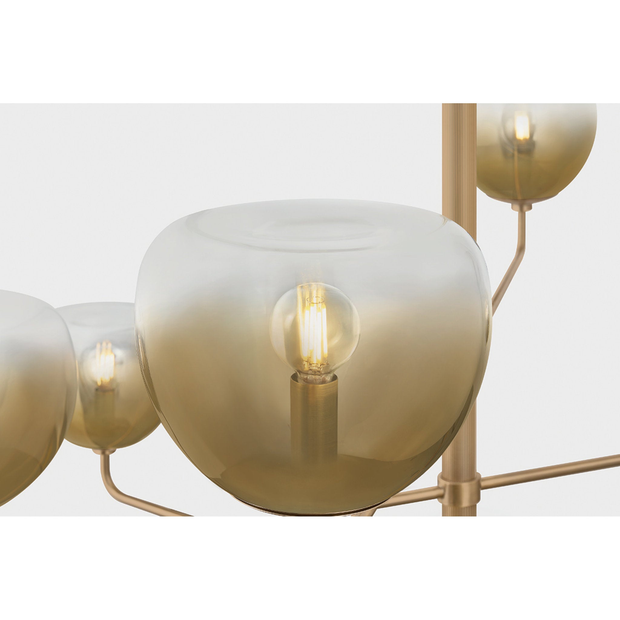August 6-Light Chandelier in Patina Brass 45W x 22.75H