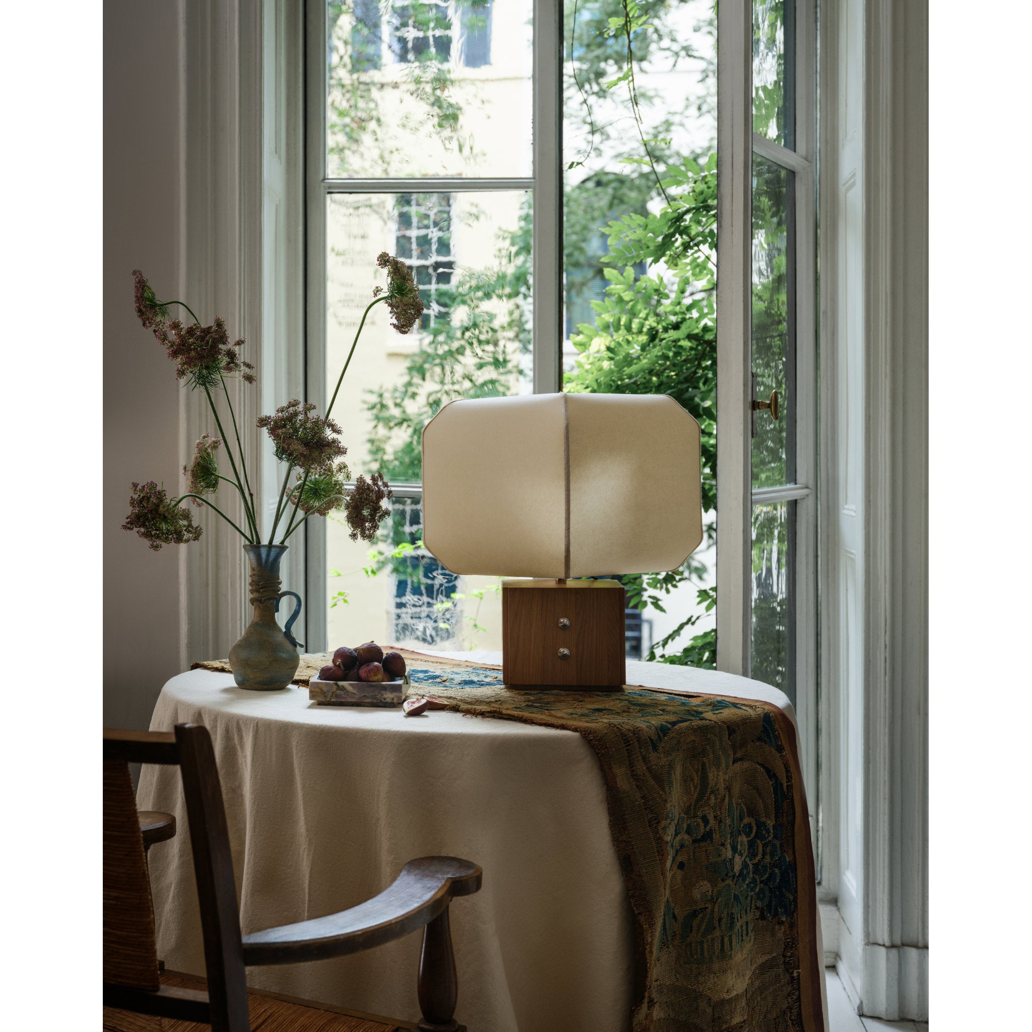 Brice 1-Light Table Lamp in Polished Nickel by Augusta Hoffman 13.5L x 13.5W x 19.5H