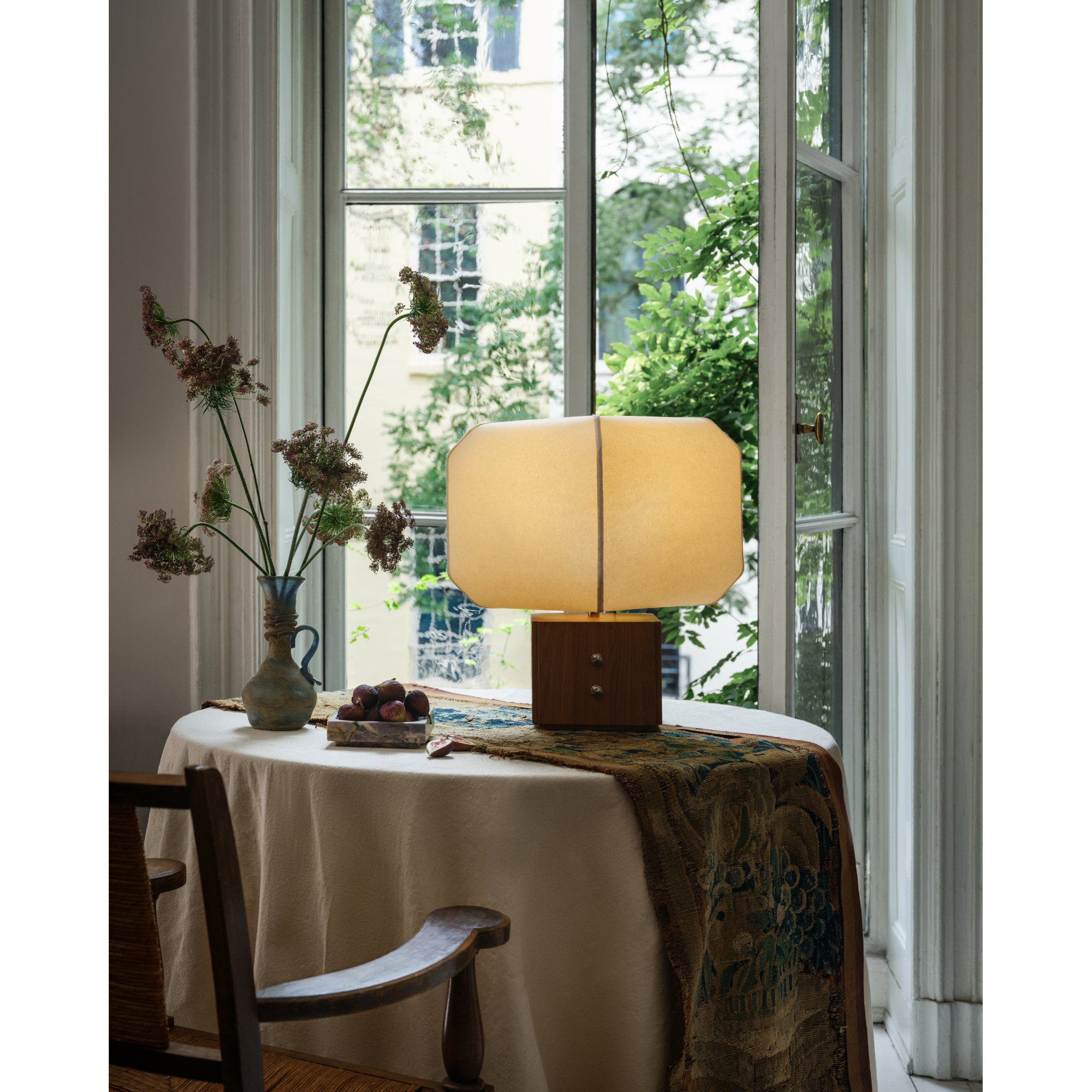 Brice 1-Light Table Lamp in Polished Nickel by Augusta Hoffman 13.5L x 13.5W x 19.5H