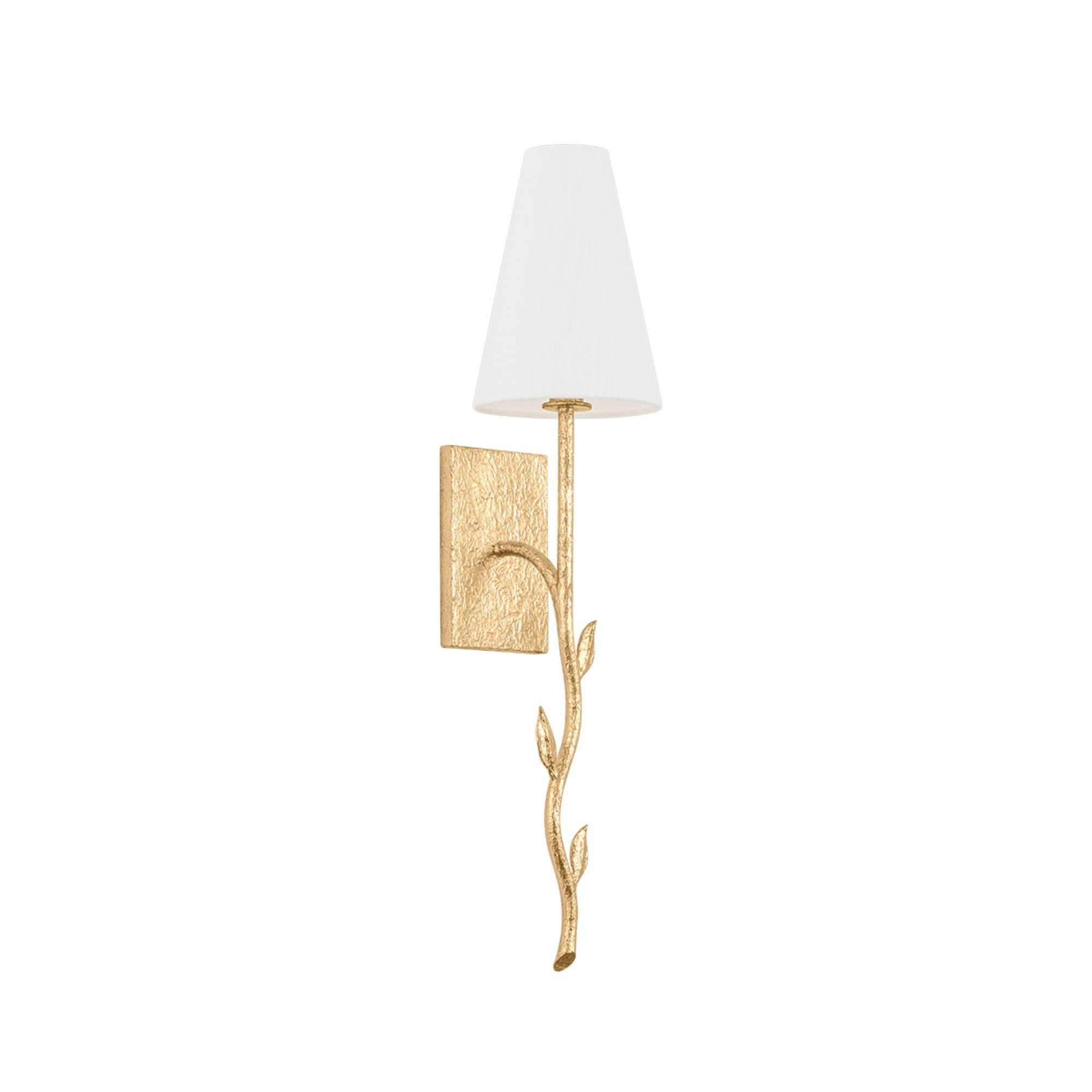 Elwyn Wall Sconce 1-Light LED in Vintage Gold Leaf 6L x 6W x 25H